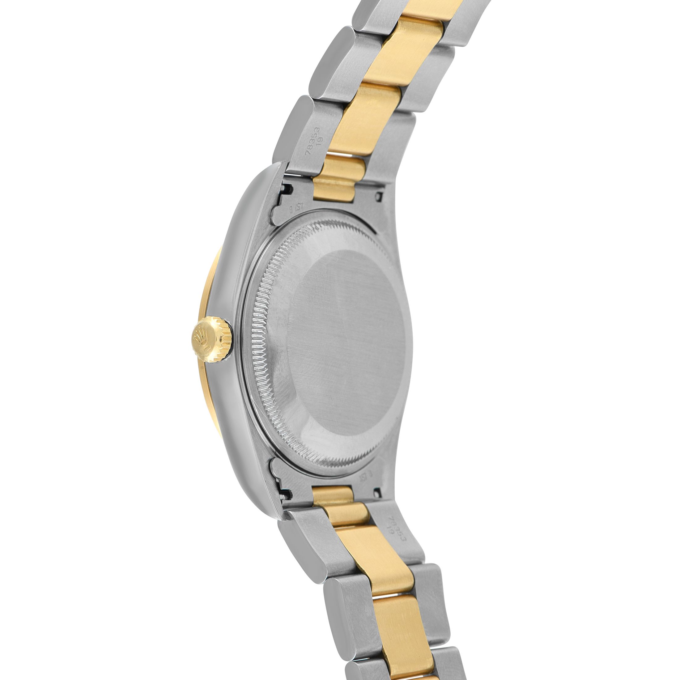 Rolex Oyster Perpetual 34 Date White Dial Two Tone Watch 15203