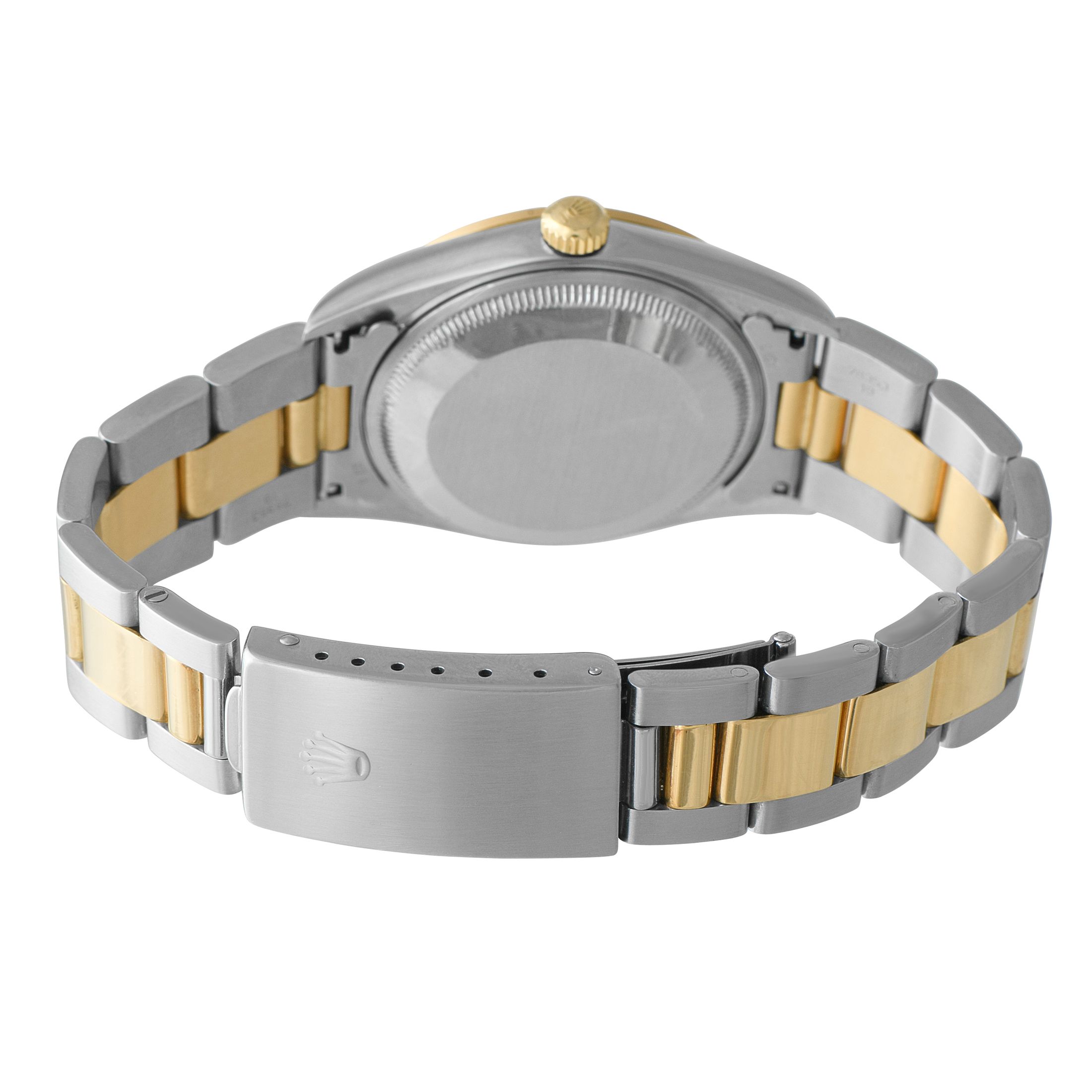 Rolex Oyster Perpetual 34 Date White Dial Two Tone Watch 15203