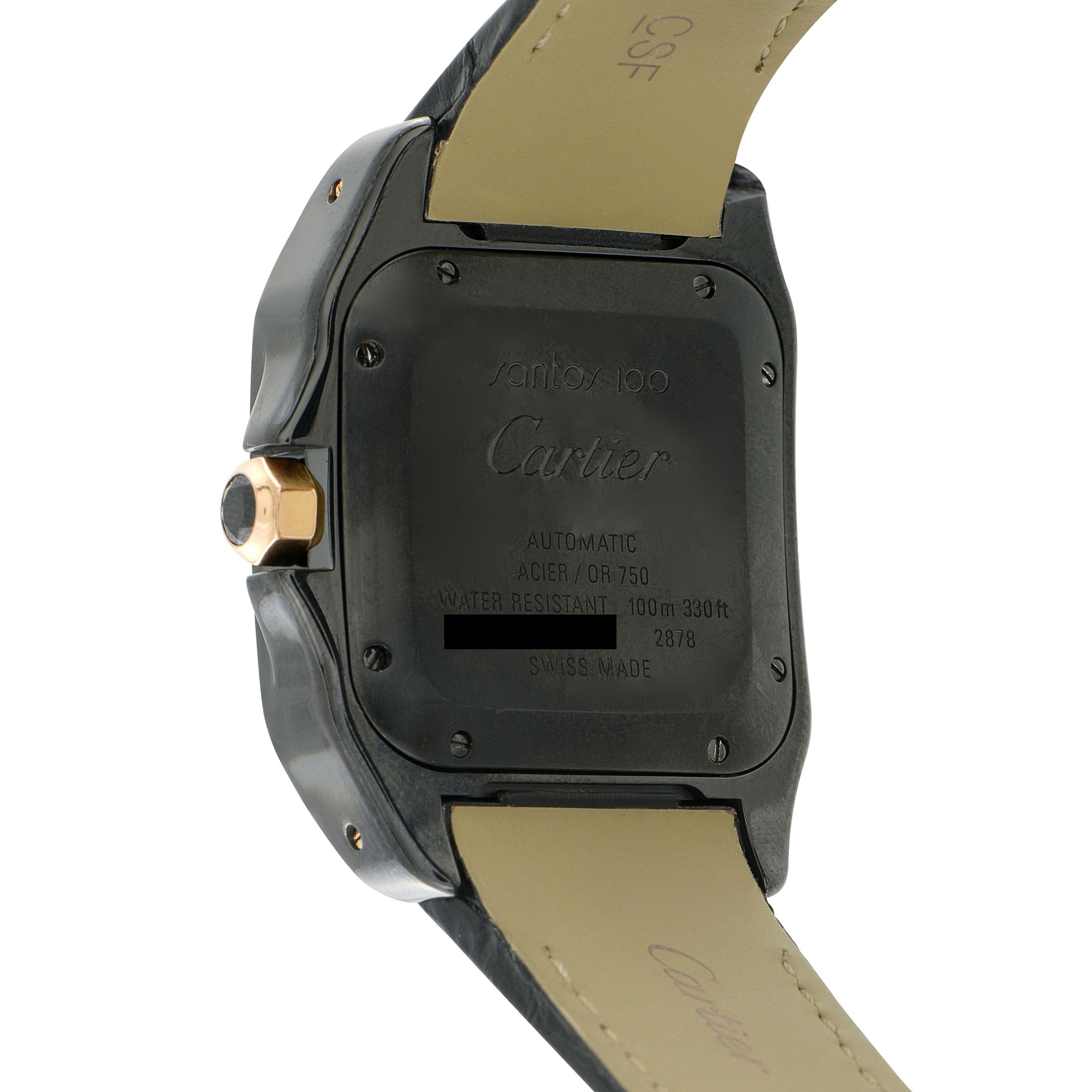 Cartier Santos 100 DLC Steel and Rose Gold Watch w2020007