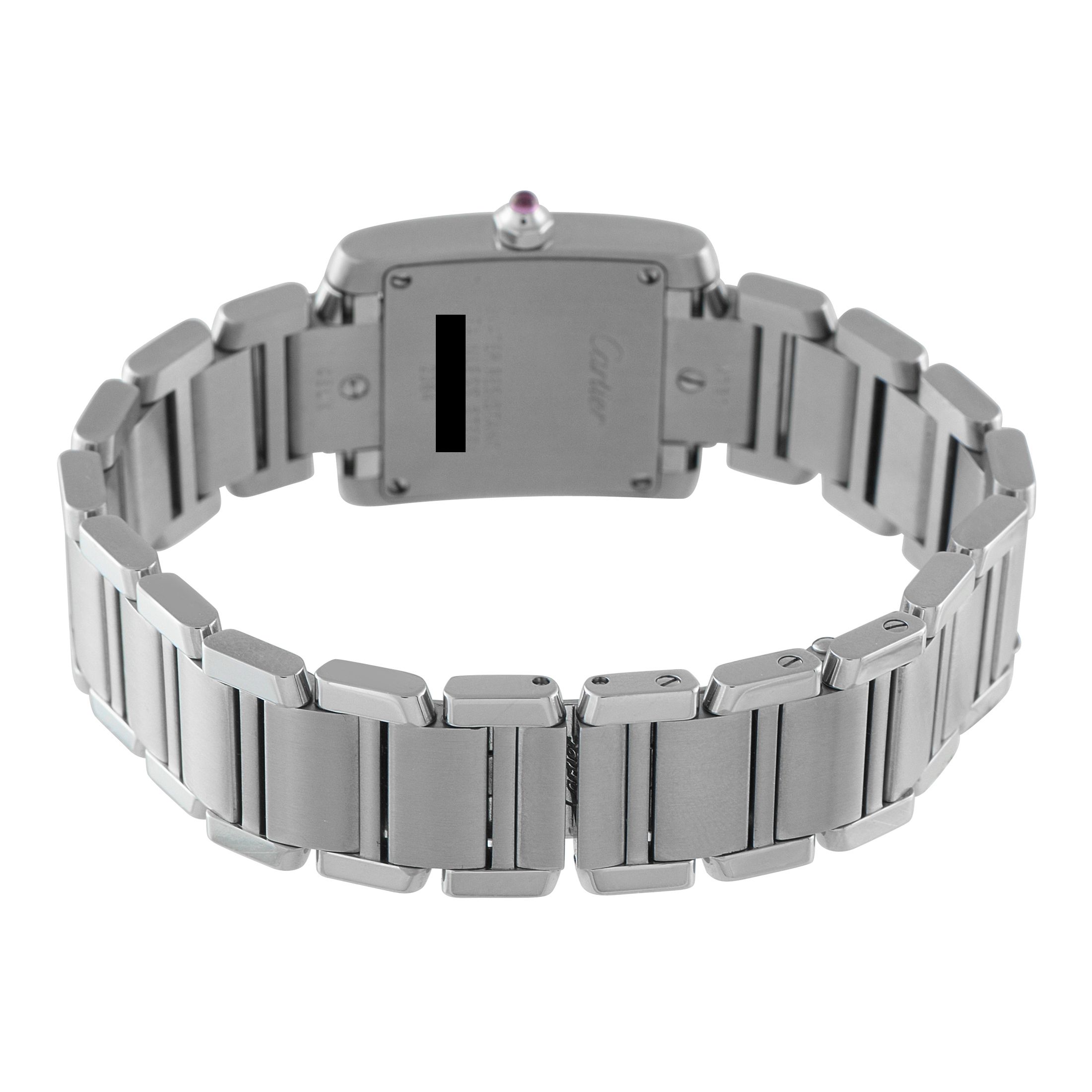 Cartier Tank Francaise Raspberry Dial Steel Watch w51030q3