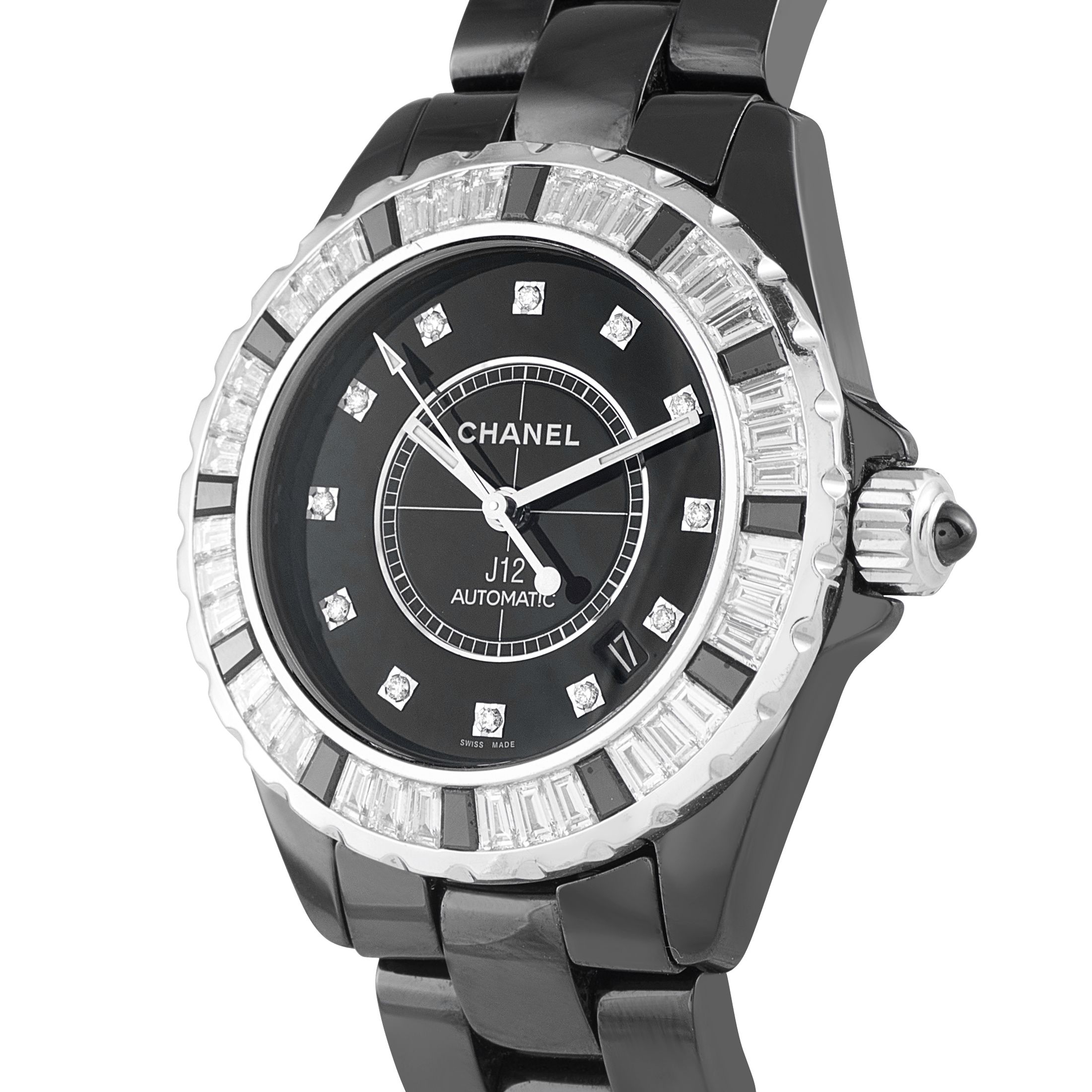 Chanel J12 Joaillerie Diamond and Black Ceramic Watch H2023
