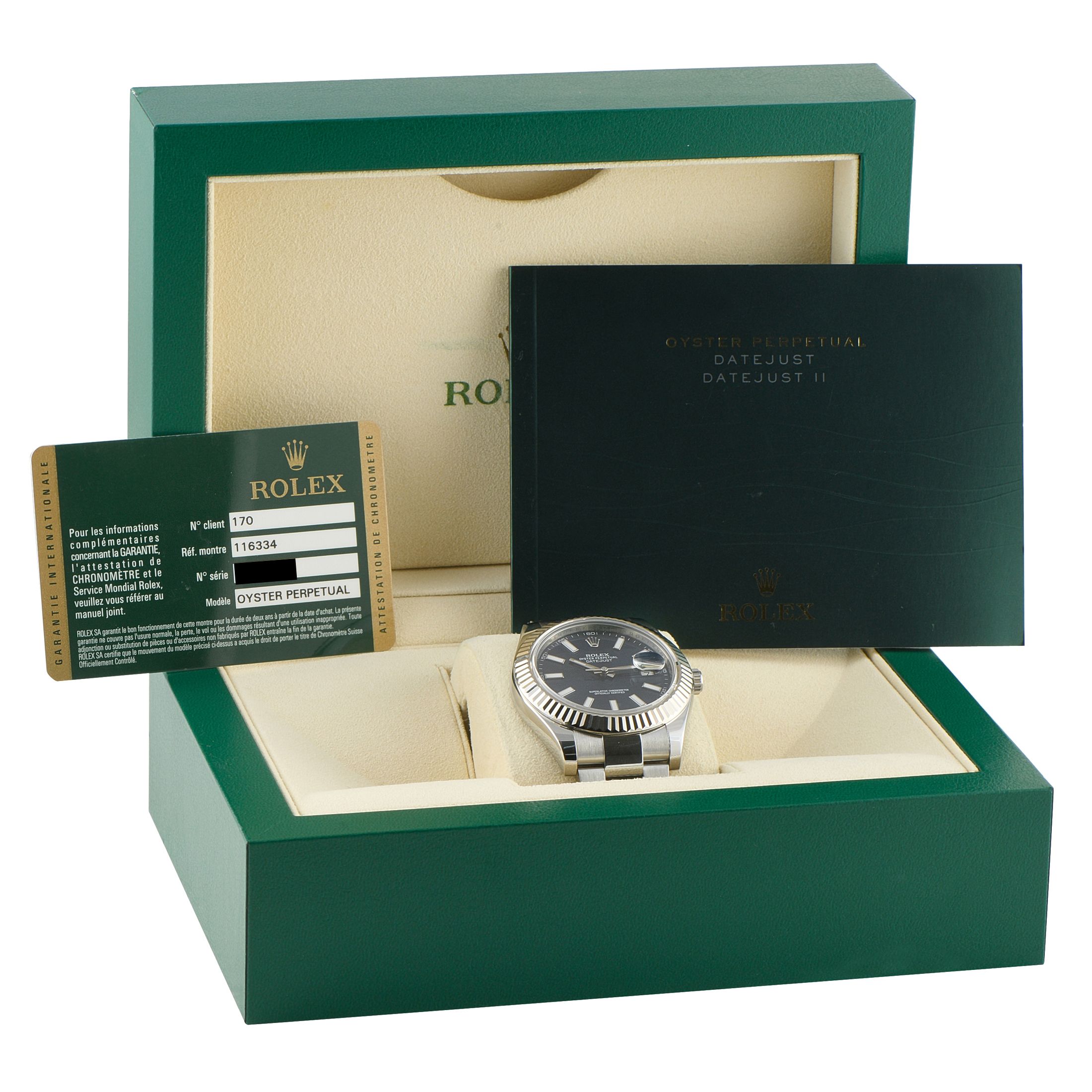 Rolex Datejust II Blue Dial Oyster Watch 116334