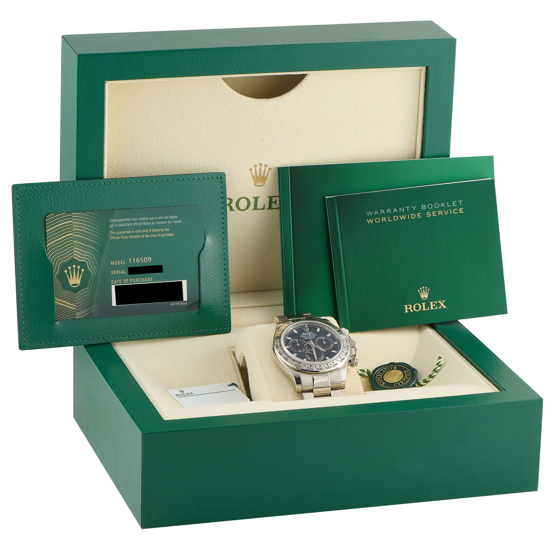 Rolex Daytona Blue Dial White Gold Watch 116509