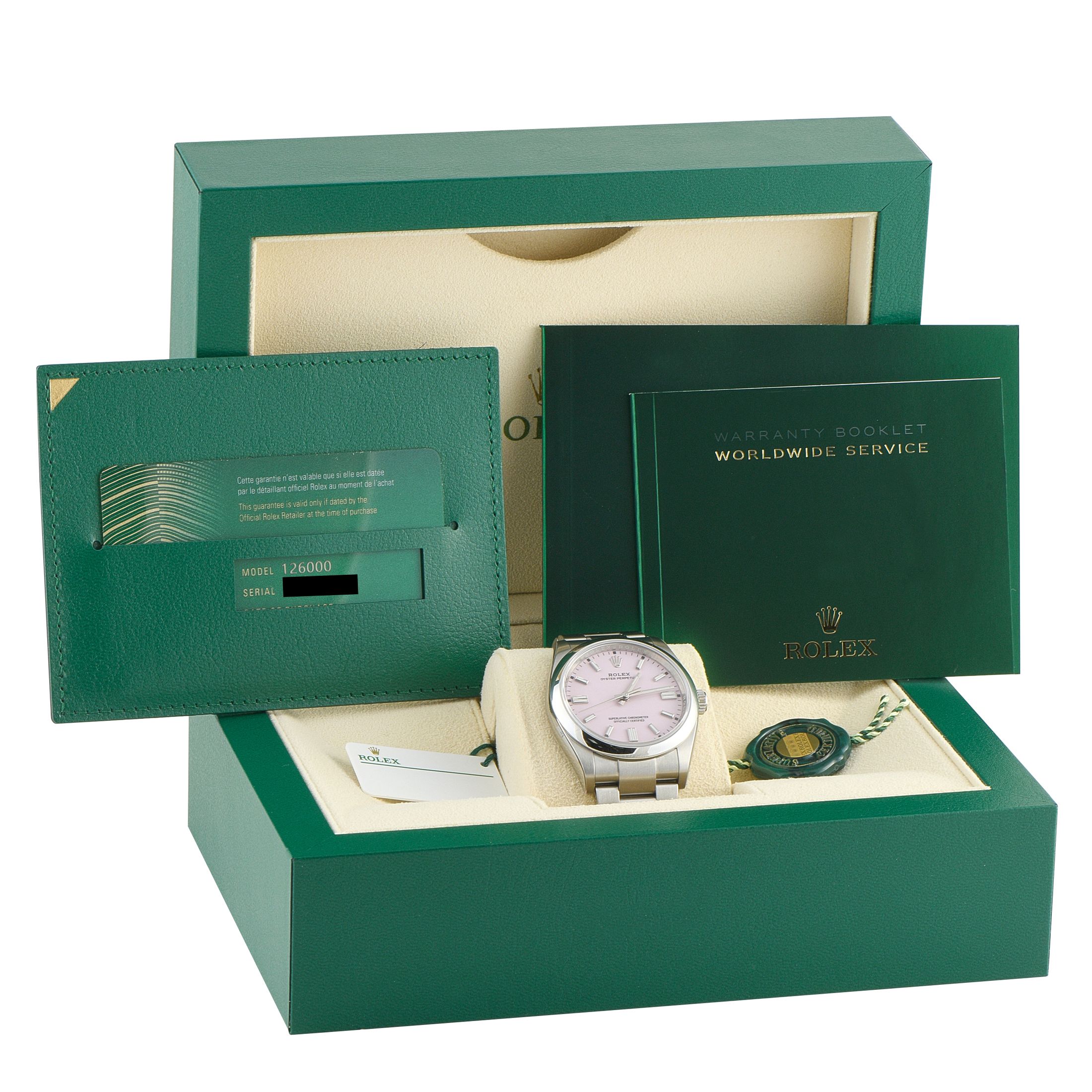 Rolex Oyster Perpetual 36 Candy Pink Dial Steel Watch 126000-0008