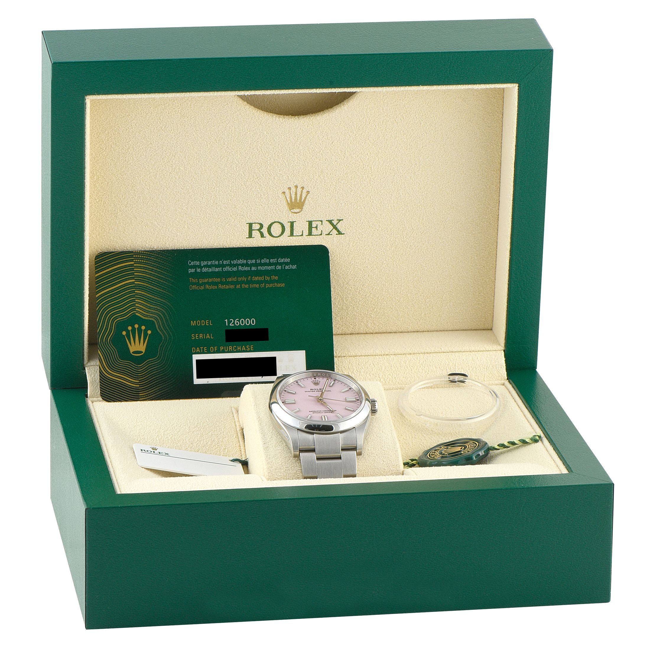 Rolex Oyster Perpetual 36 Candy Pink Dial Steel Watch 126000