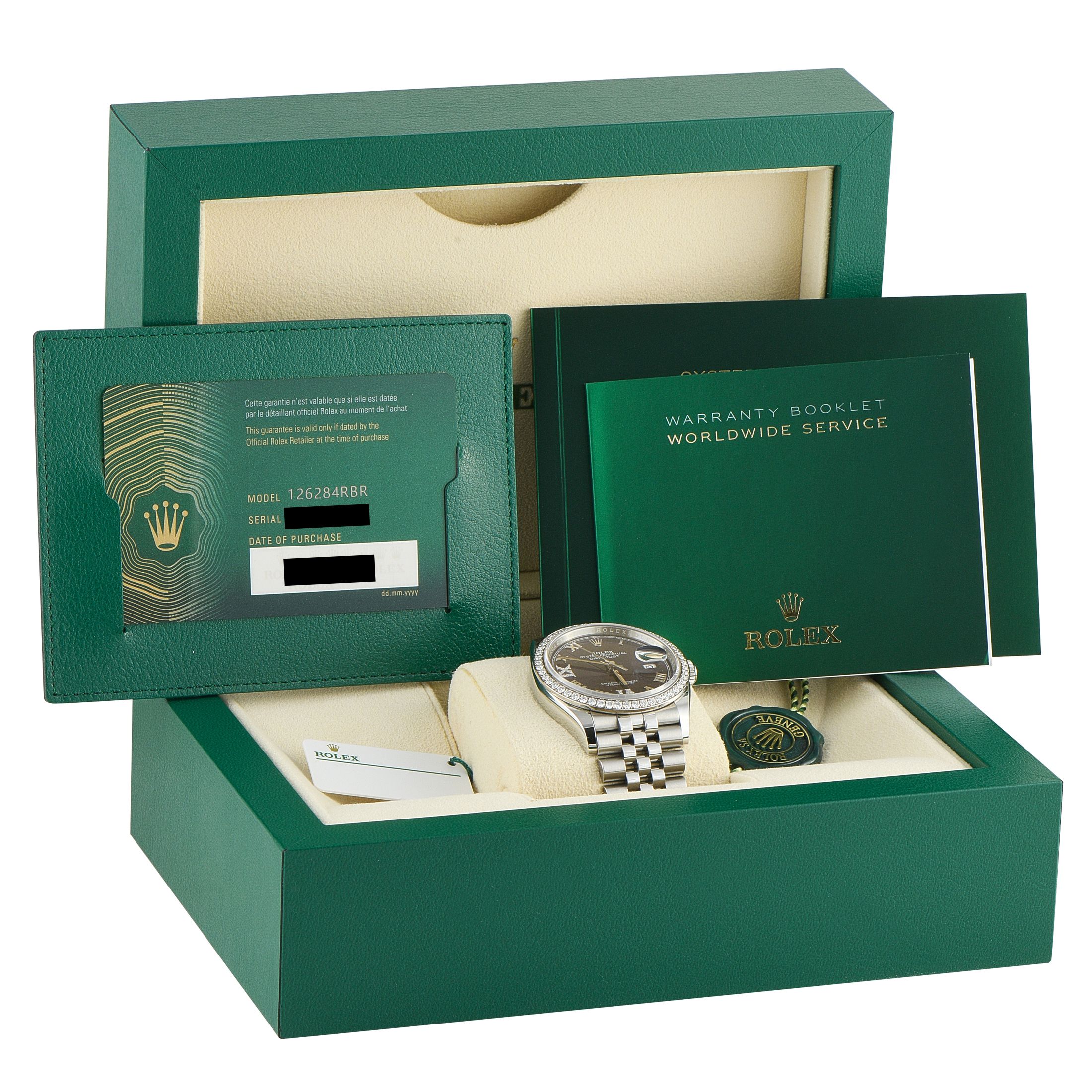 Rolex Datejust 36 Aubergine Dial Steel and White Gold Jubilee Watch 126284RBR