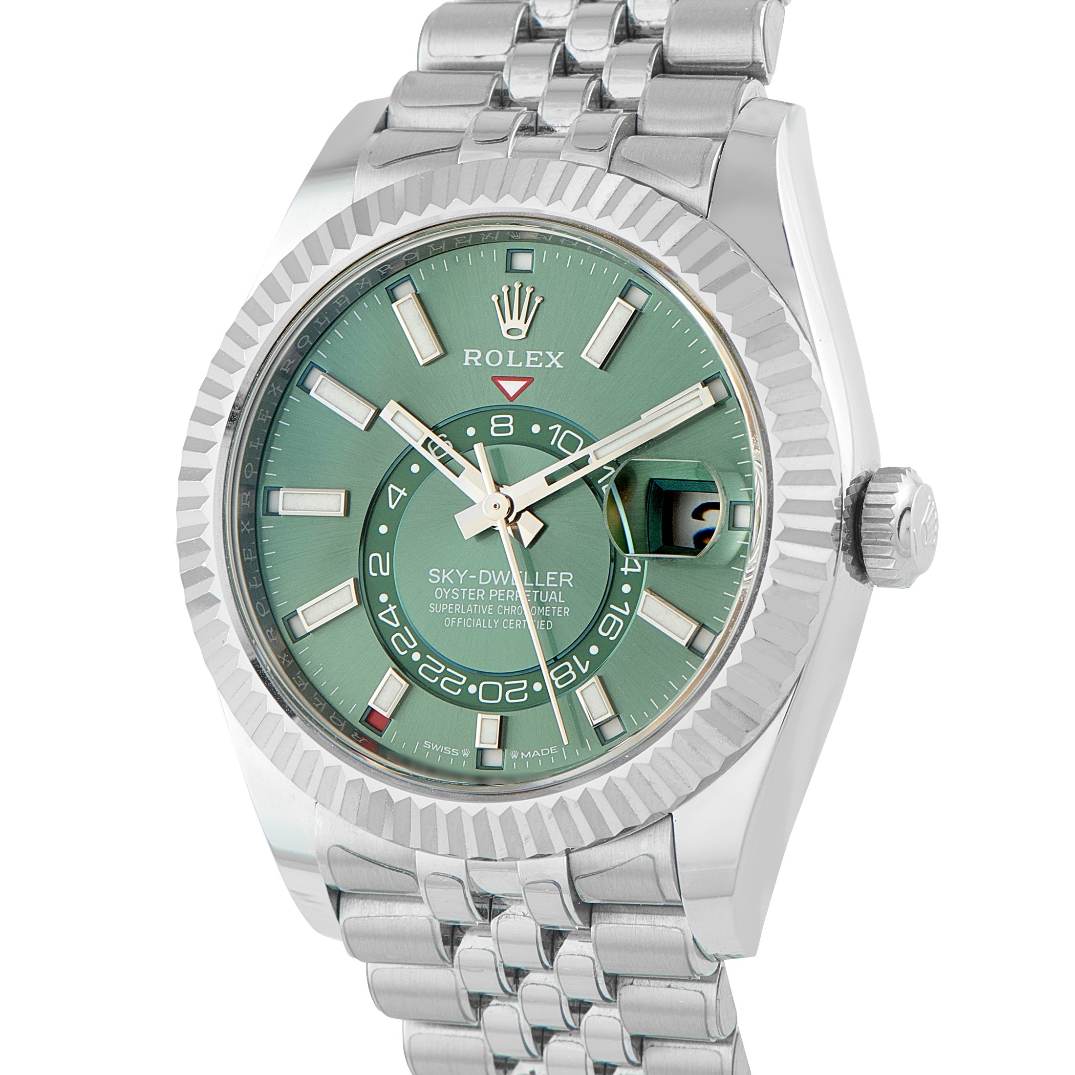 Rolex Sky-Dweller Mint Green Dial Steel Jubilee Watch 336934