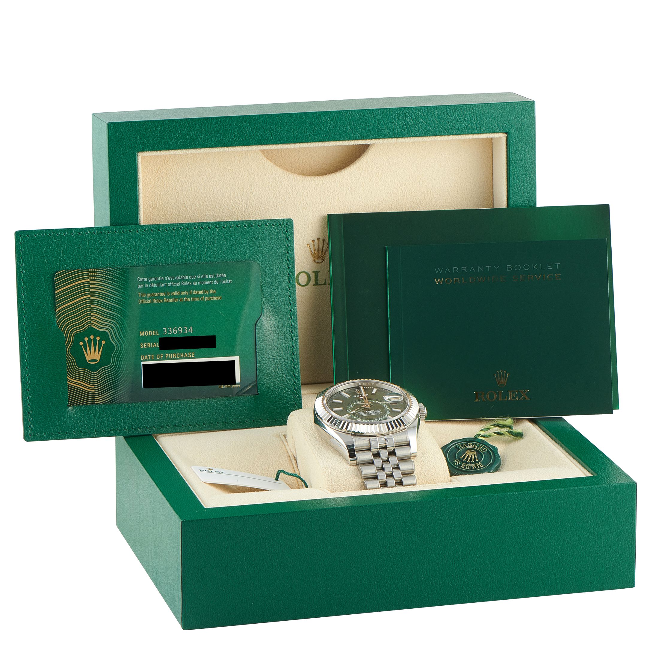 Rolex Sky-Dweller Mint Green Dial Steel Jubilee Watch 336934