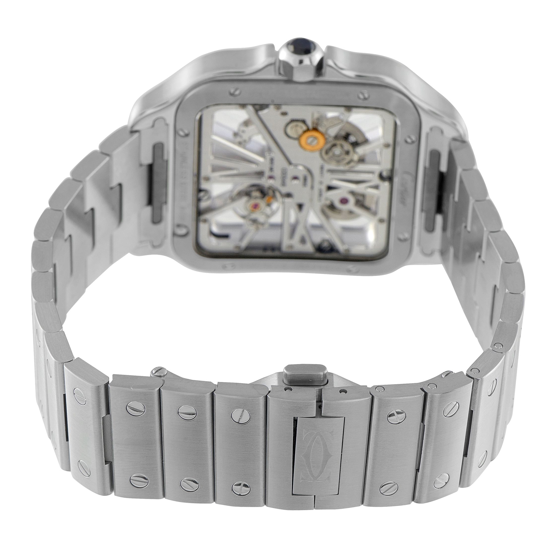 Cartier Santos Skeleton Steel Watch WHSA0026