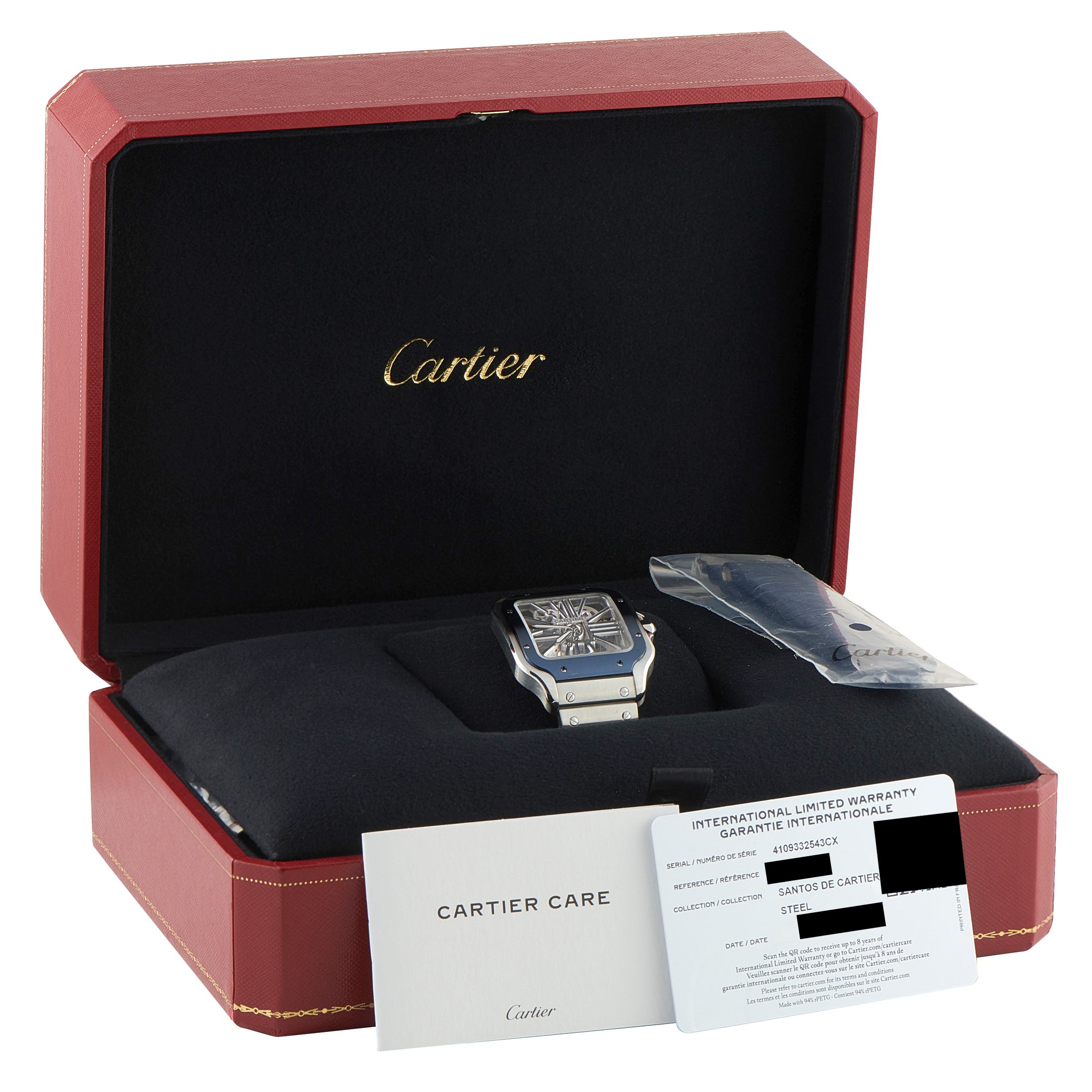 Cartier Santos Skeleton Steel Watch WHSA0026