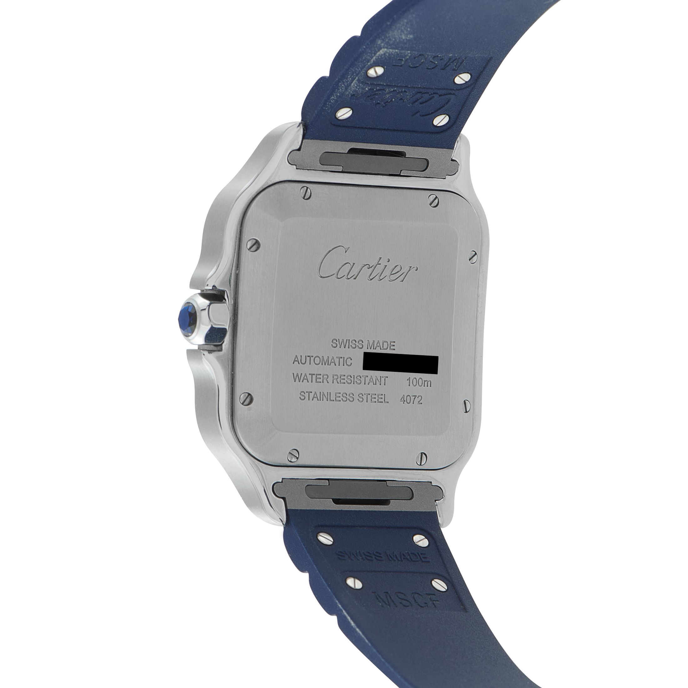 Cartier Santos Blue PVD Steel Watch WSSA0047