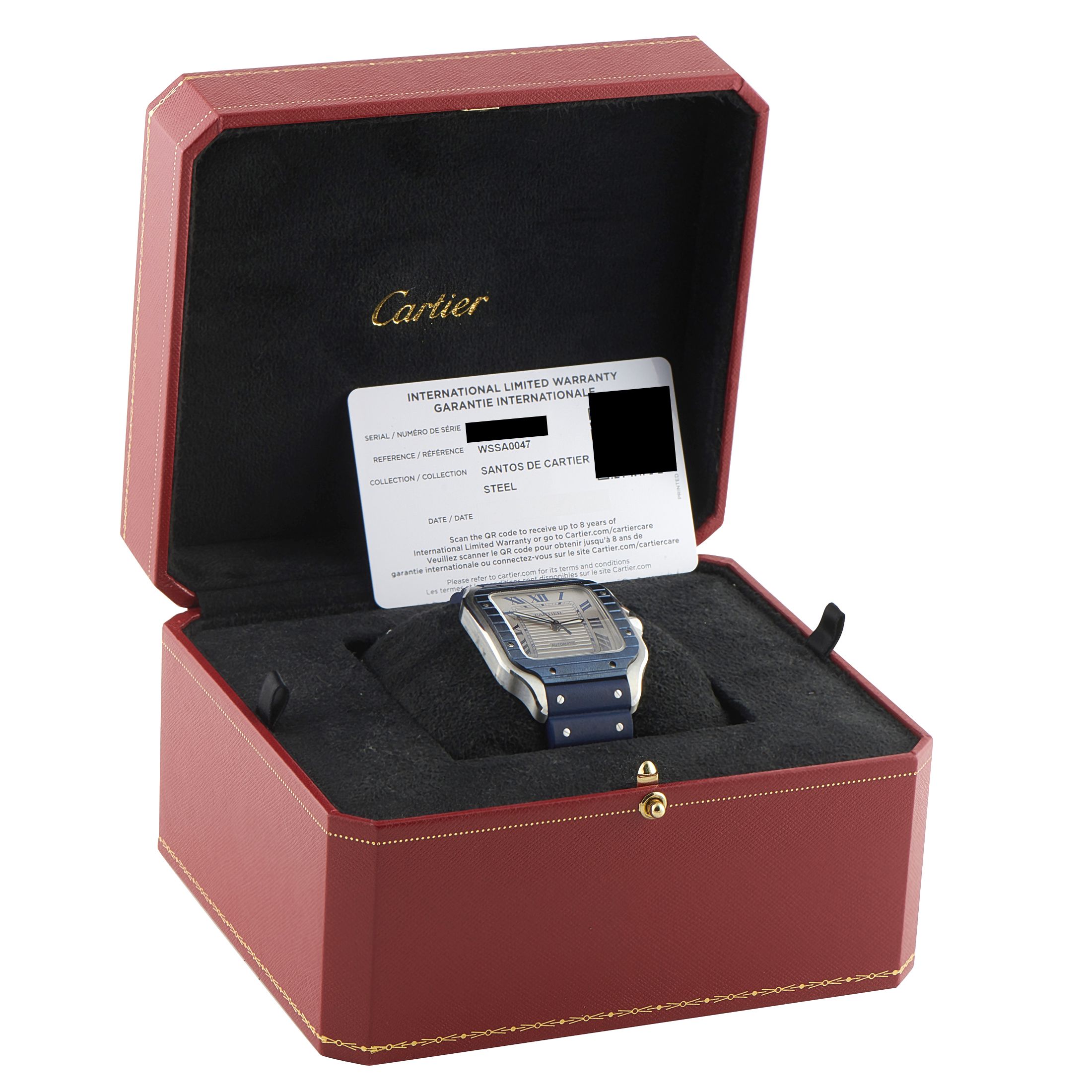 Cartier Santos Blue PVD Steel Watch WSSA0047