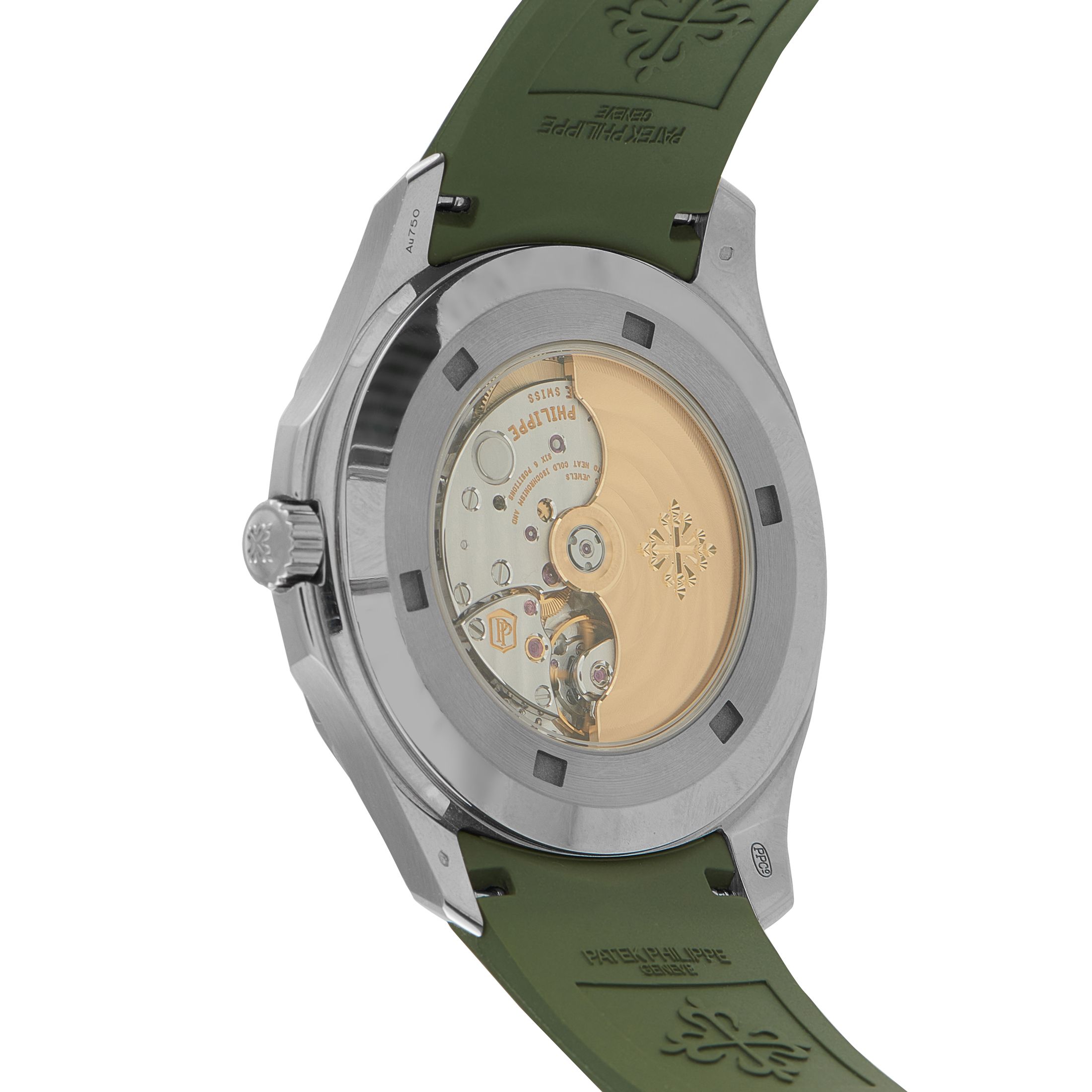 Patek Philippe Aquanaut Jumbo Khaki Green Dial White Gold Watch 5168G-010