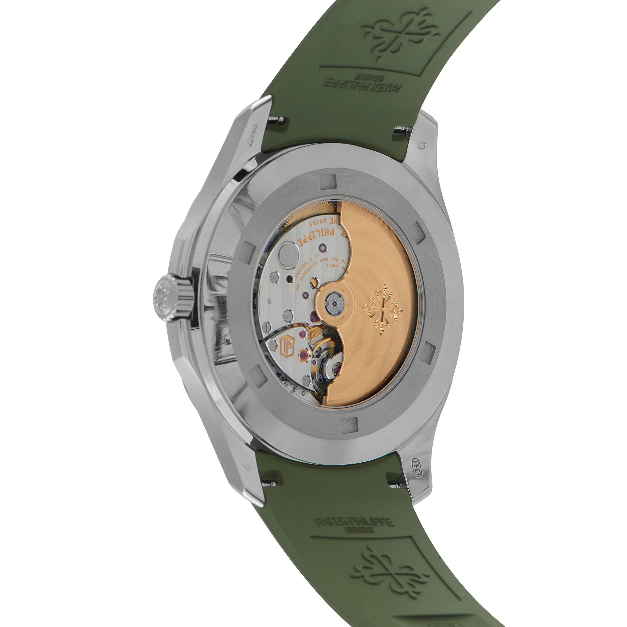Patek Philippe Aquanaut Jumbo Khaki Green Dial White Gold Watch 5168G