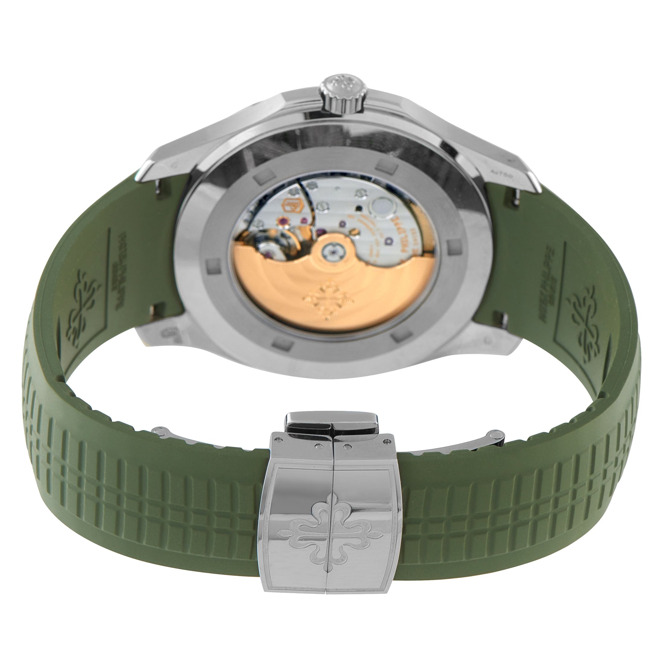Patek Philippe Aquanaut Jumbo Khaki Green Dial White Gold Watch 5168G