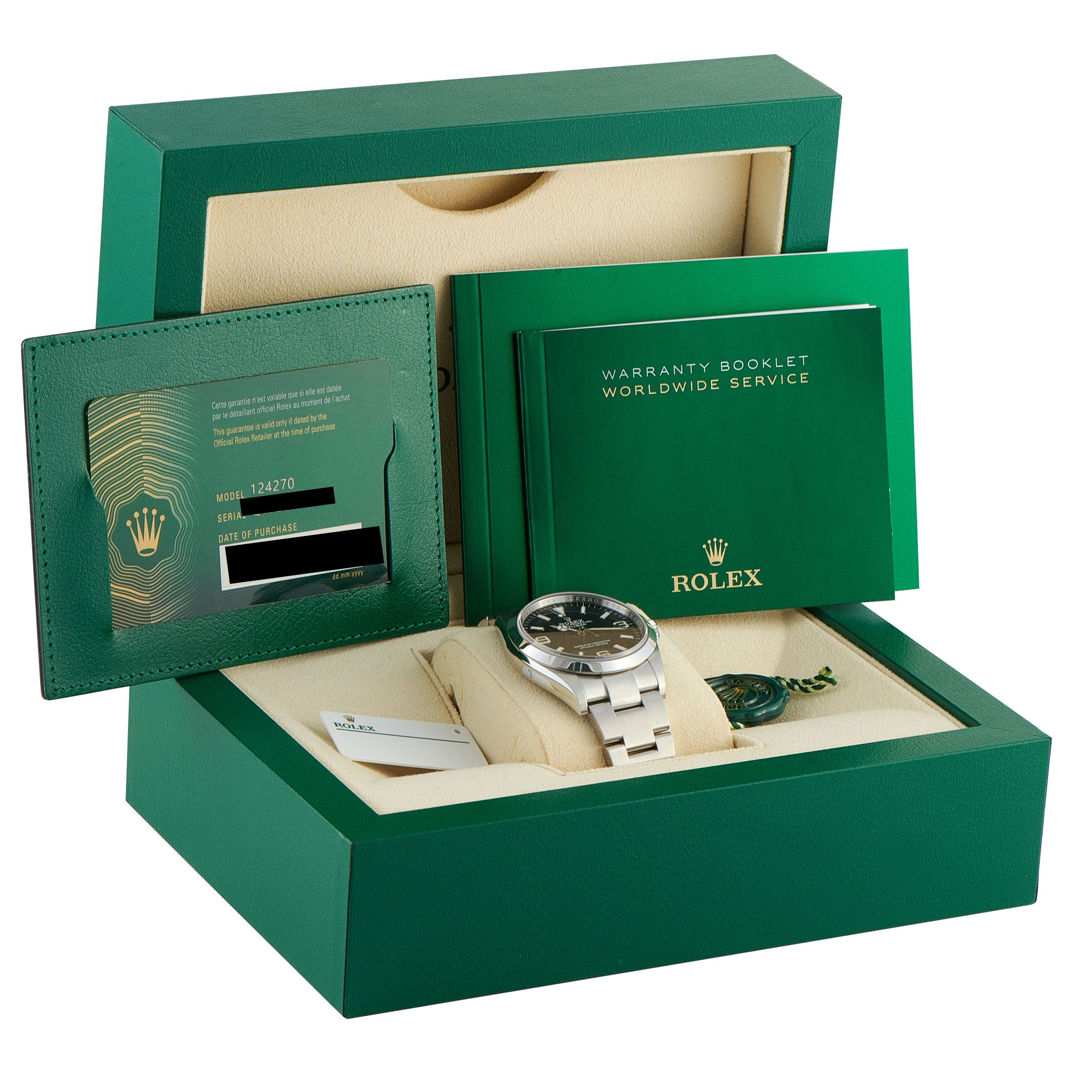 Rolex Explorer Black Dial Steel Watch 124270