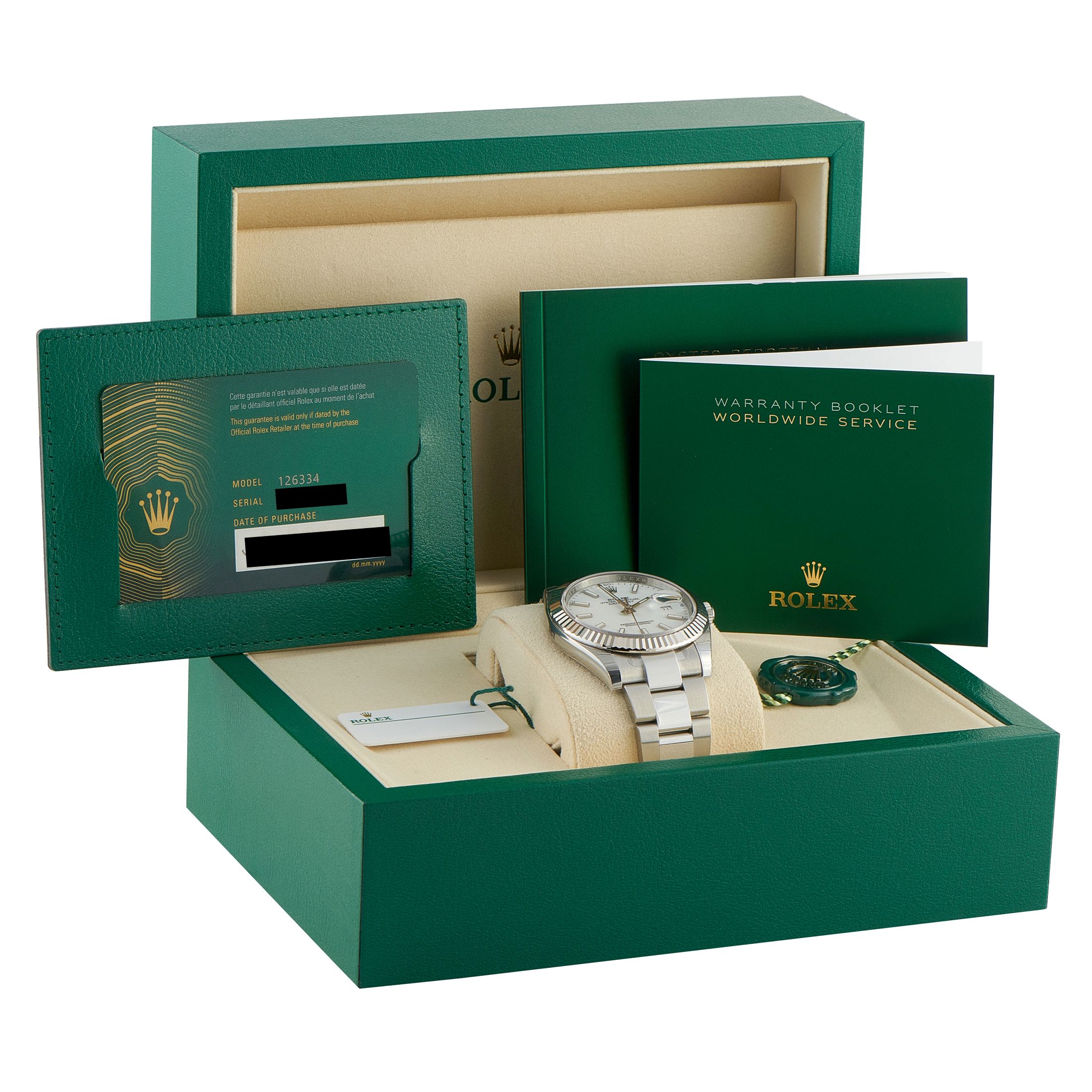 Rolex Datejust 41 White Dial Steel Oyster Watch 126334