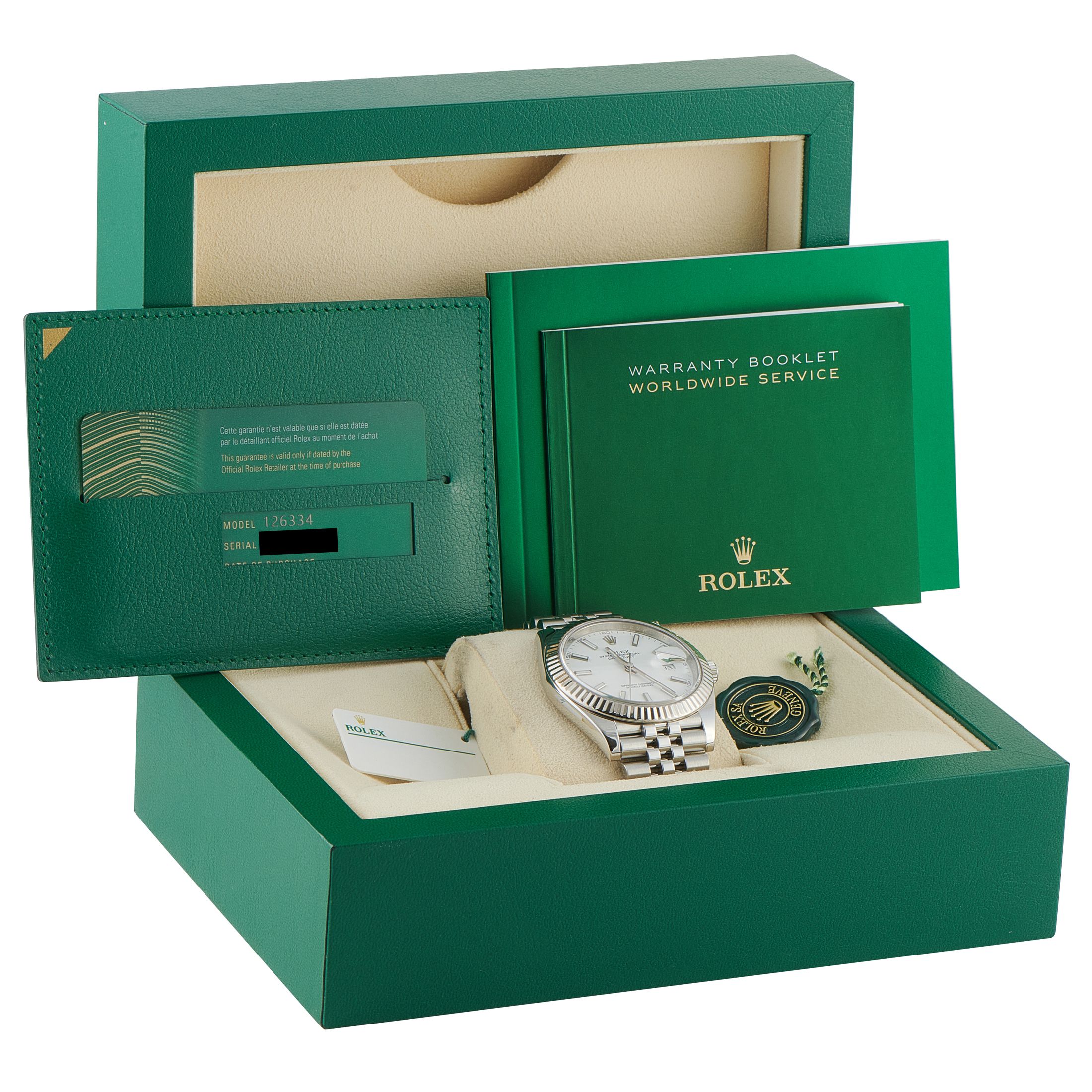 Rolex Datejust 41 White Dial Steel Jubilee Watch 126334
