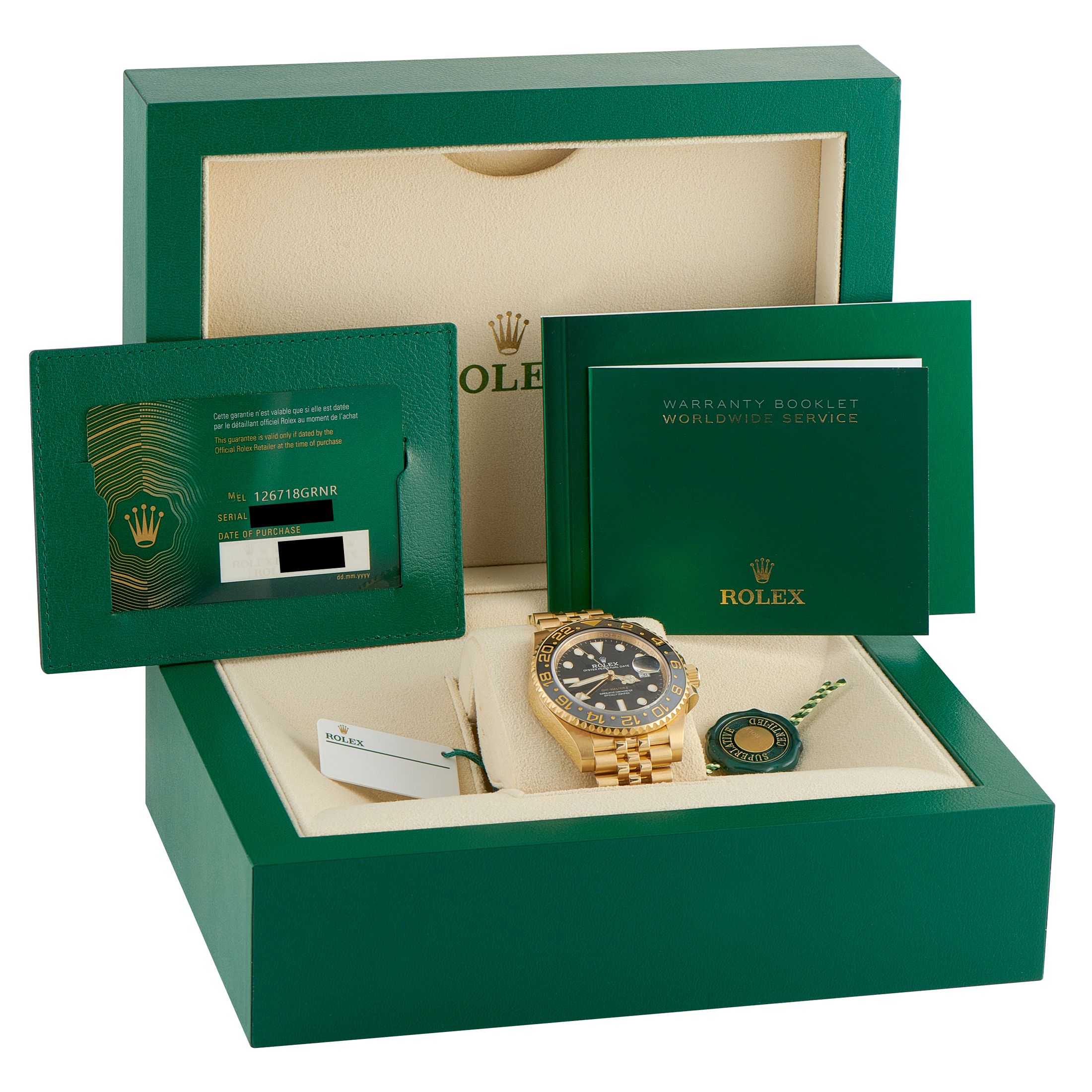 Rolex GMT-Master II Yellow Gold Jubilee Watch 126718GRNR