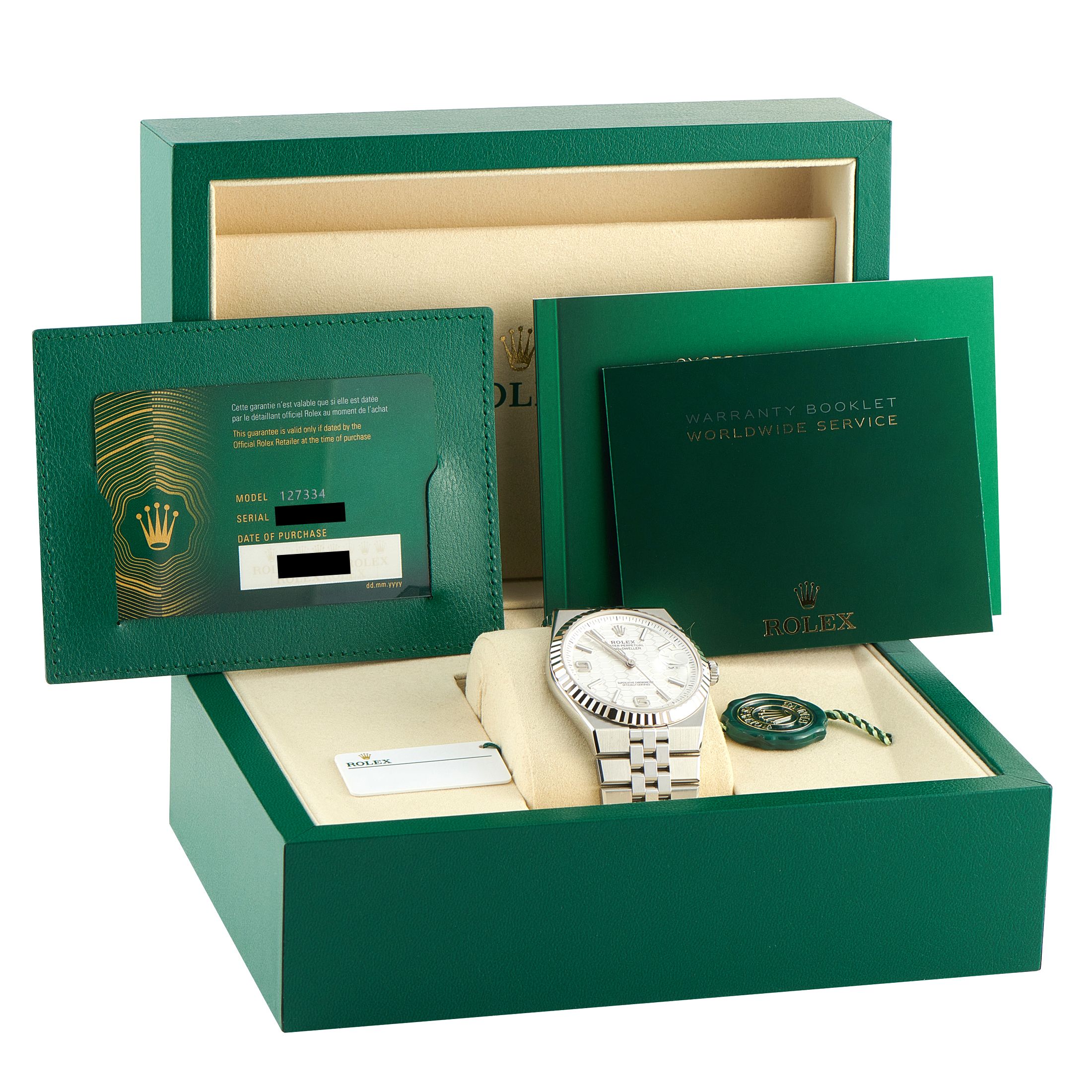 Rolex Land-Dweller 40 White Dial Steel Flat Jubilee Watch 127334