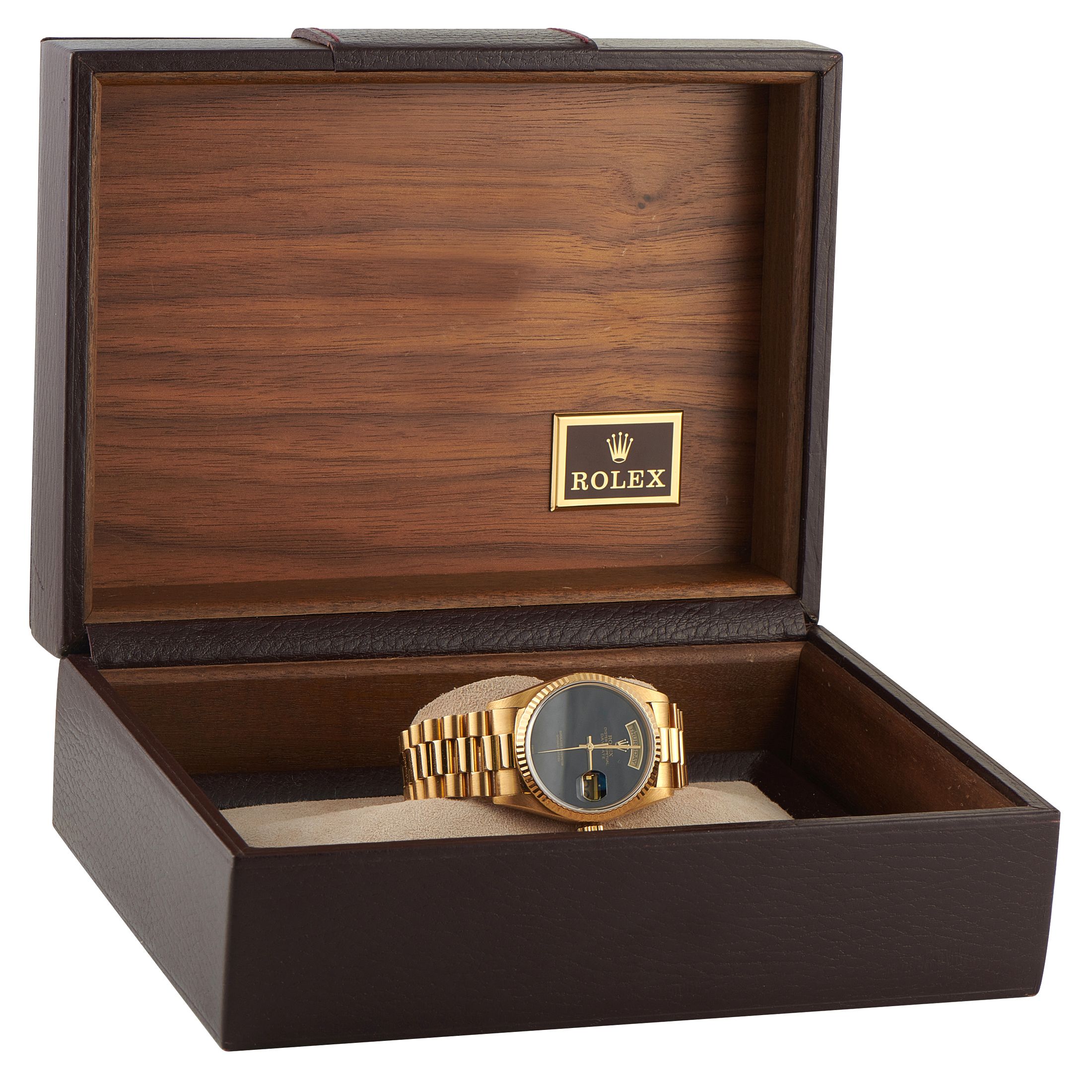 Rolex Day-Date 36 Onyx Dial Yellow Gold President Watch 18238