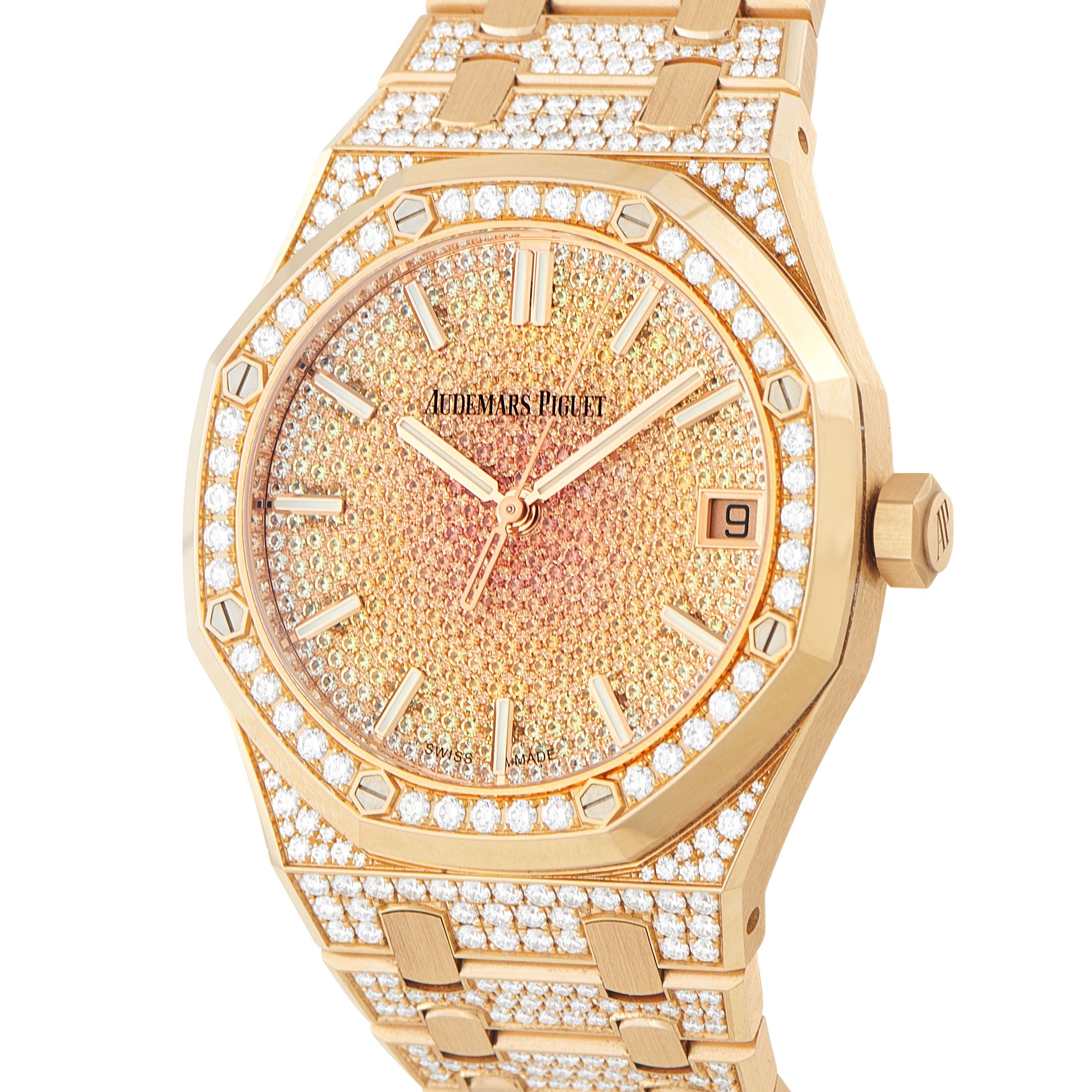 Audemars Piguet Royal Oak Diamond Set Rose Gold Watch 15502OR.ZZ.1222OR.01