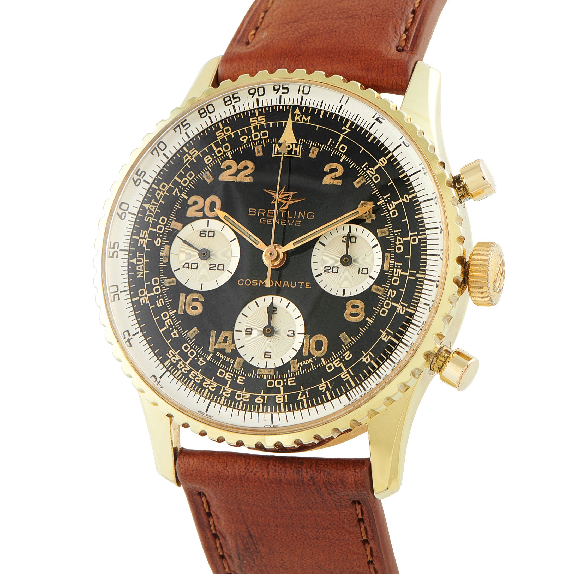 Breitling Navitimer Cosmonaute Yellow Gold Watch 809