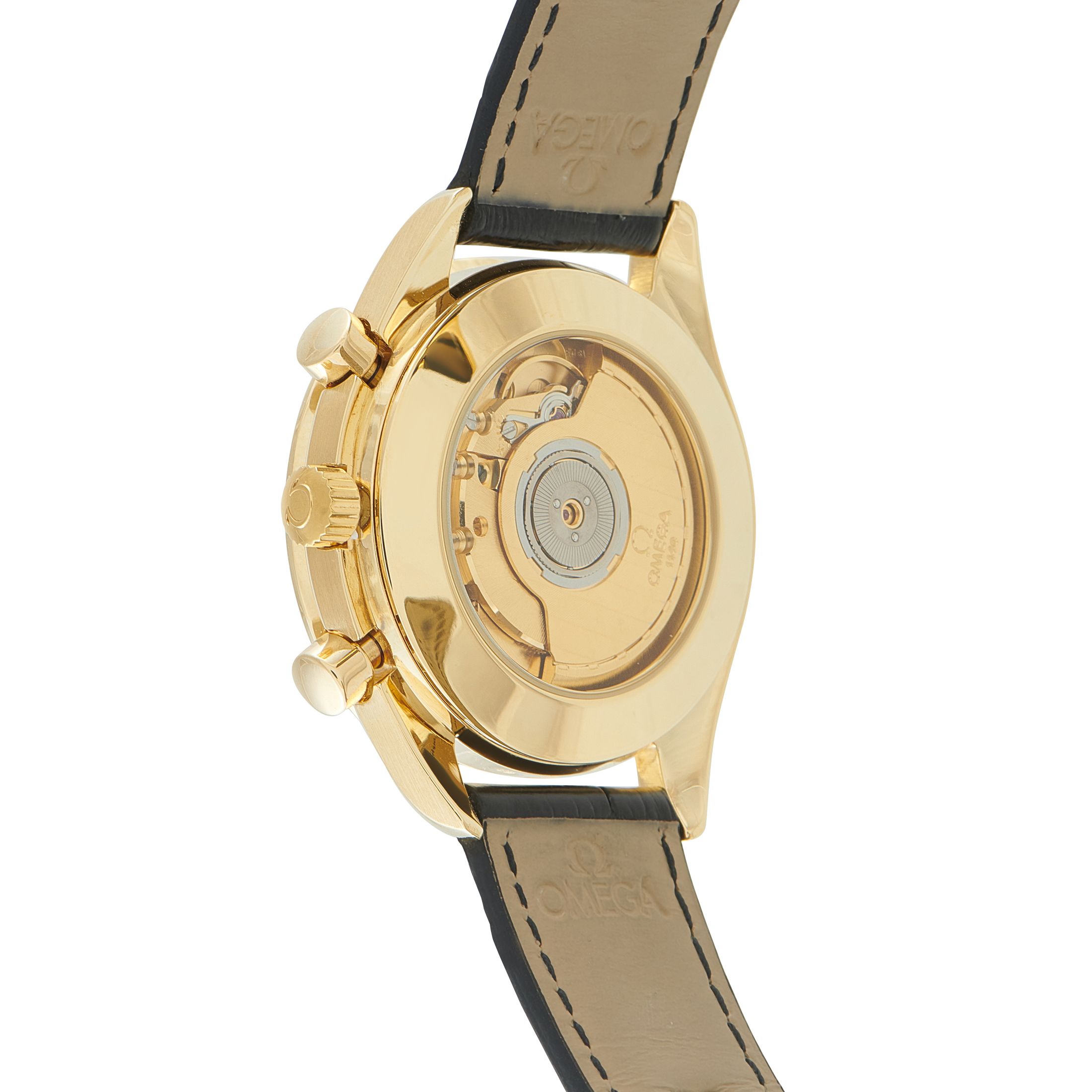 Omega Speedmaster Reduced Yellow Gold Chronograph Watch 175.0033