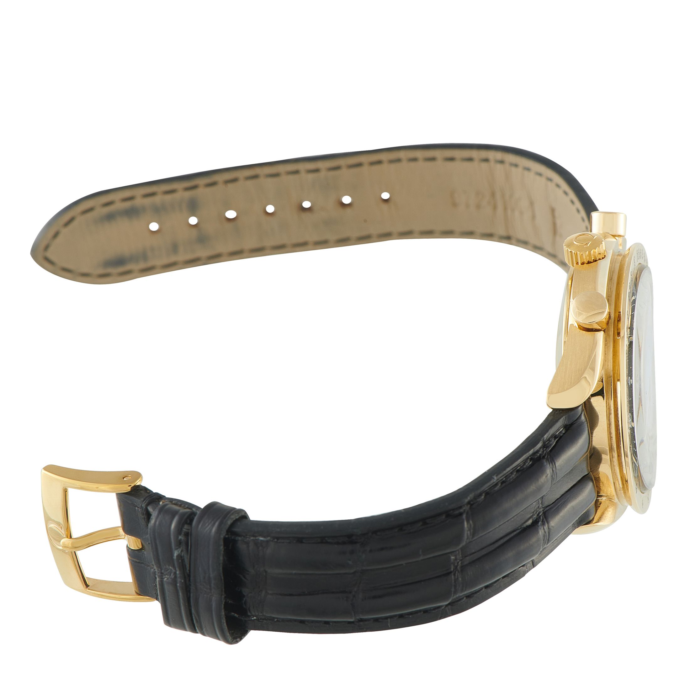 Omega Speedmaster Reduced Yellow Gold Chronograph Watch 175.0033