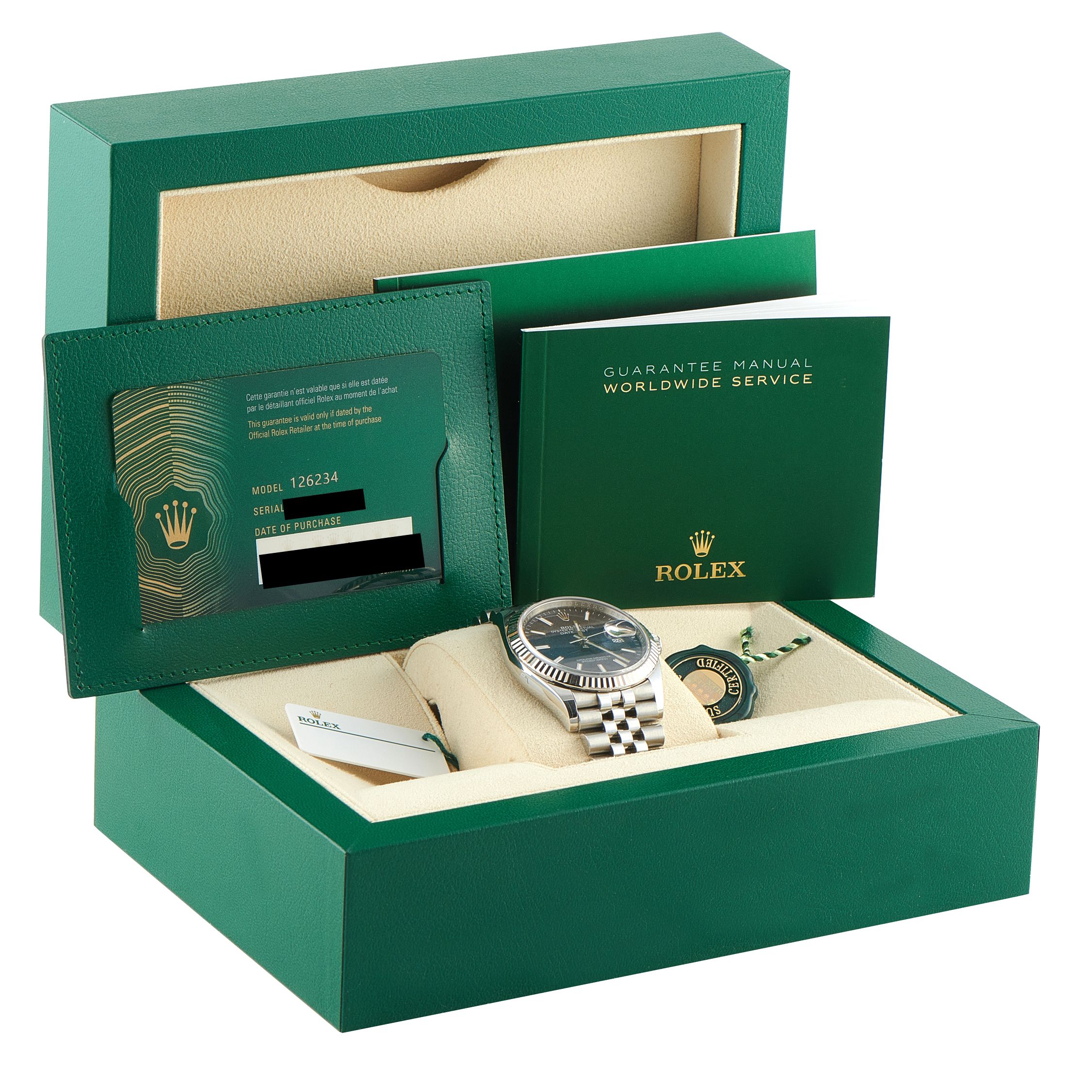 Rolex Datejust 36 Blue Dial Steel Jubilee Watch 126234