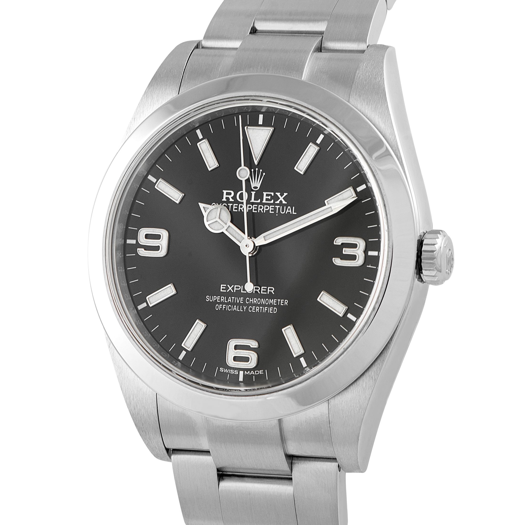 Rolex Explorer Black Dial Steel Watch 214270