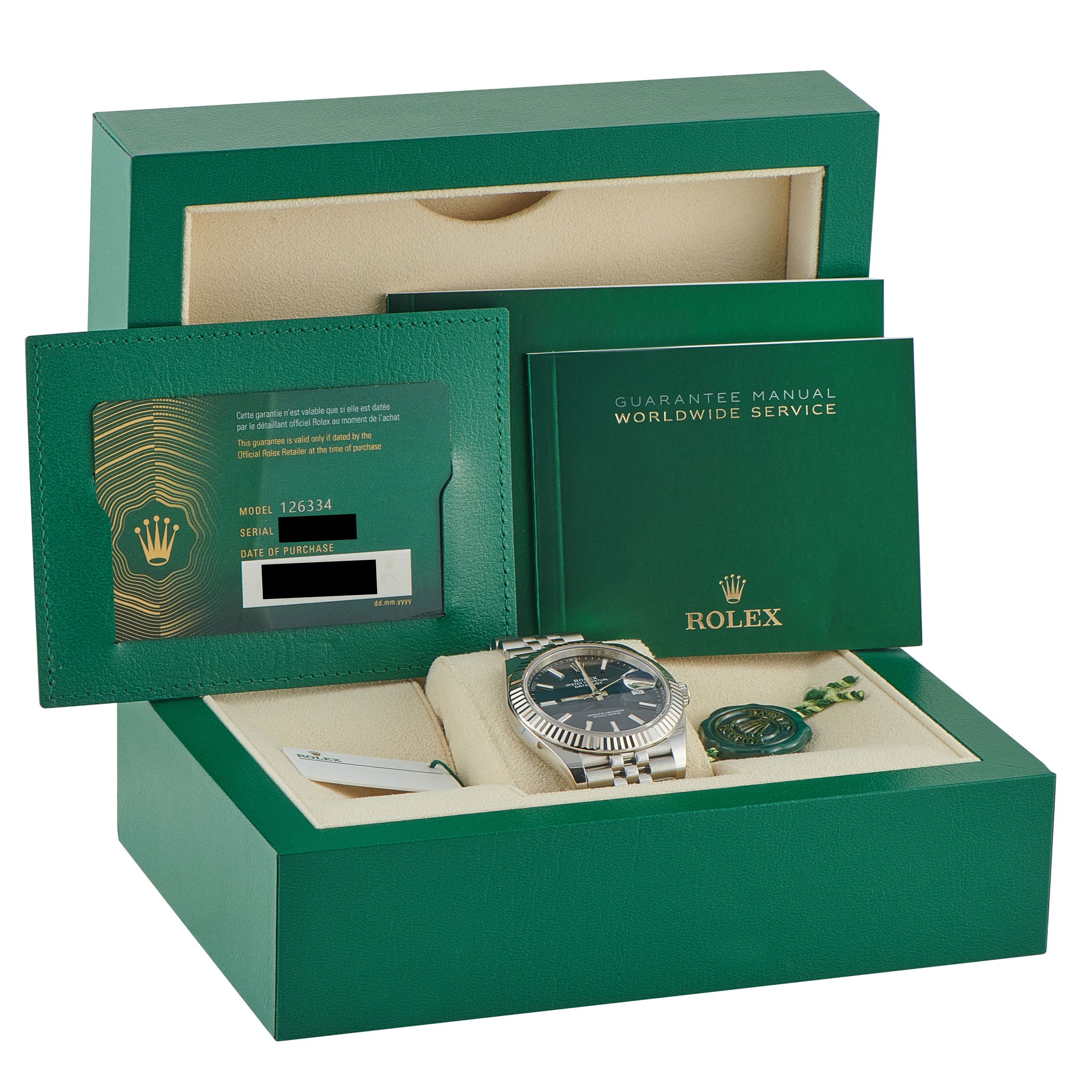 Rolex Datejust 41 Blue Dial Steel Jubilee Watch 126334