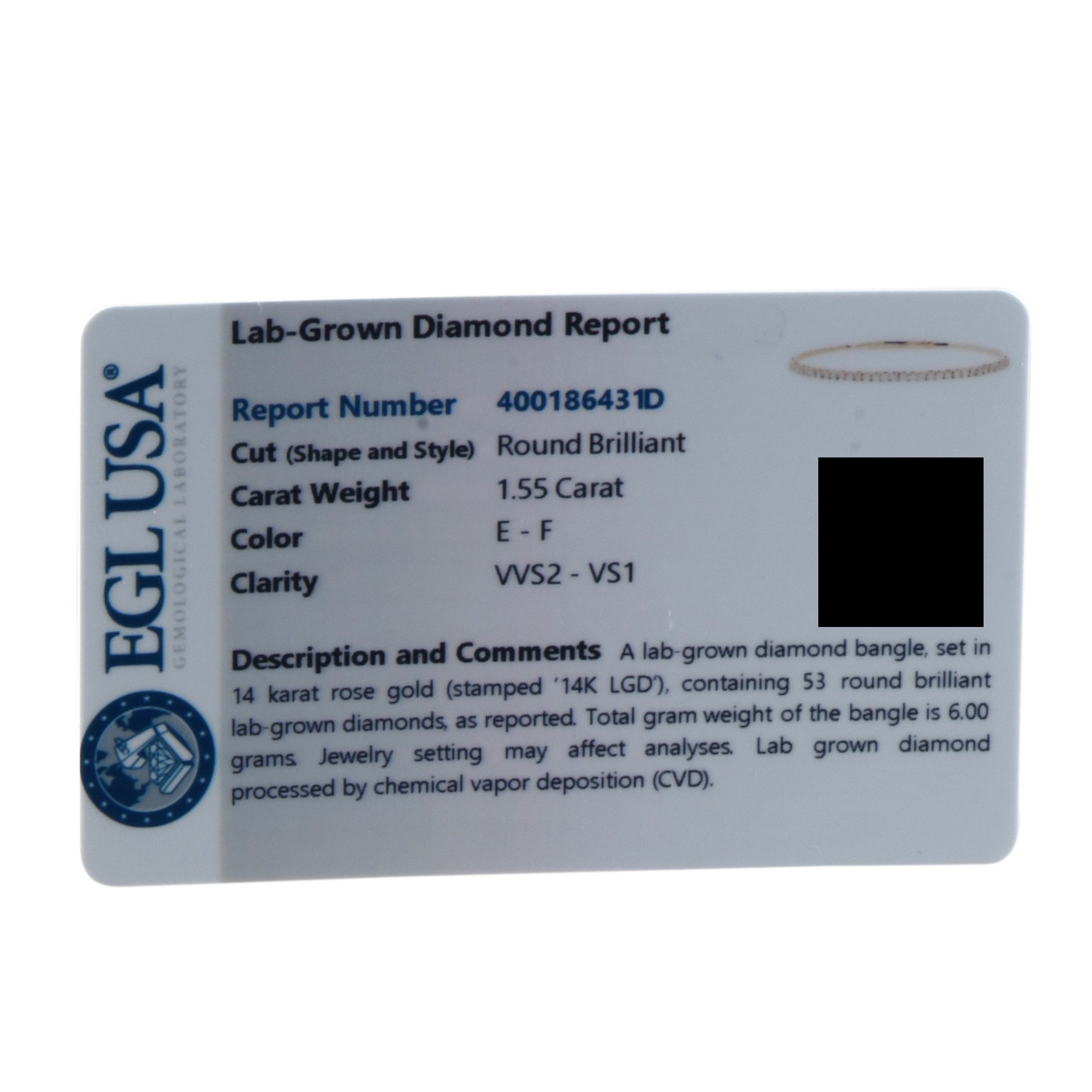 LB Exclusive 14K Rose Gold 1.55ct Lab-Grown Diamond Eternity Bangle Bracelet  MF03-041725