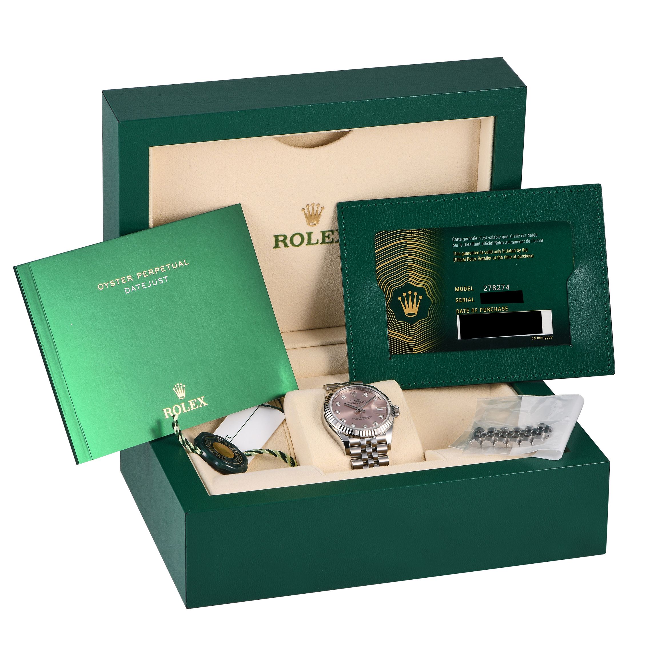 Rolex Lady Datejust Pink Diamond Dial Watch 278274