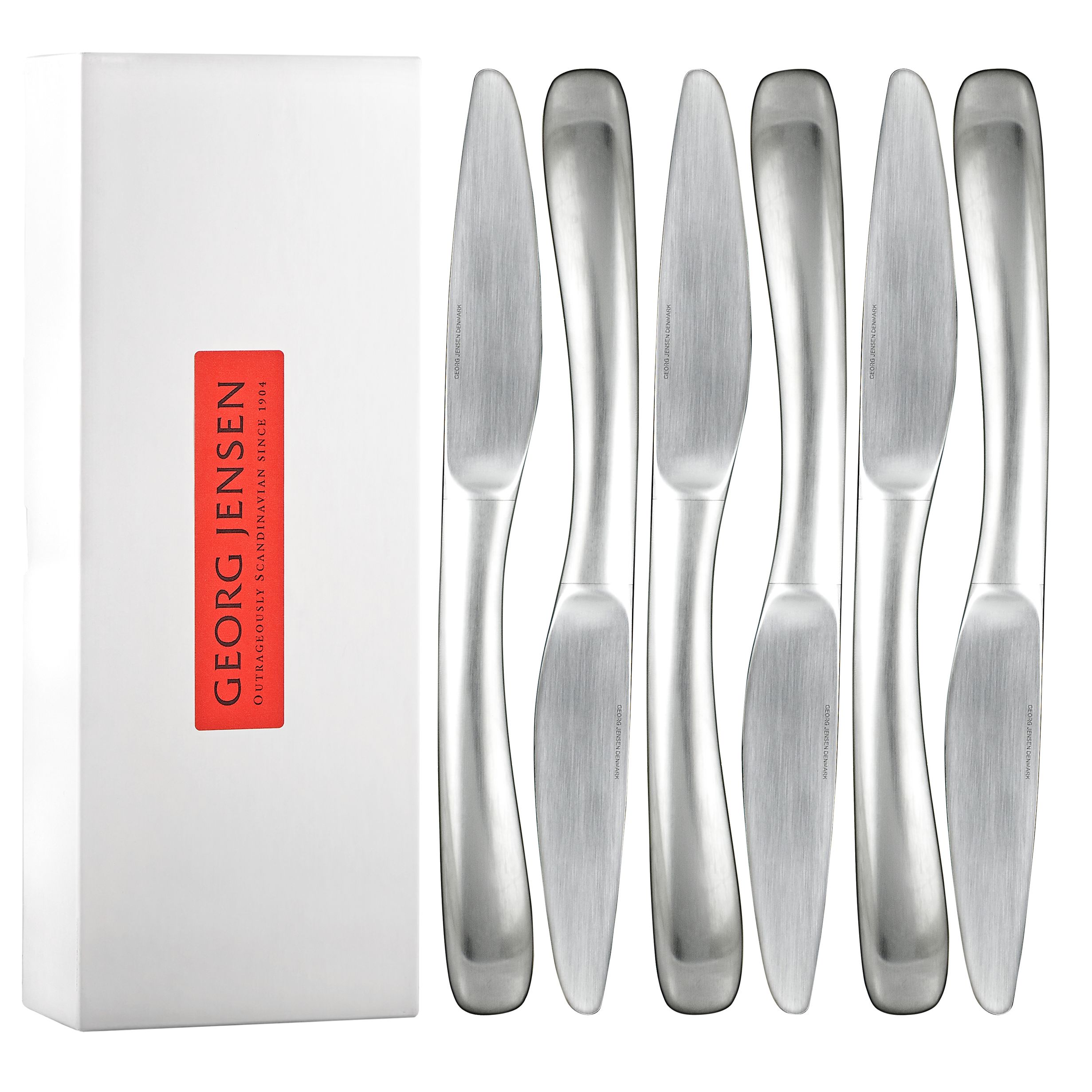 Georg Jensen Maria Berntsen Stainless Steel Dinner Knife Set 6 Pieces 3365014