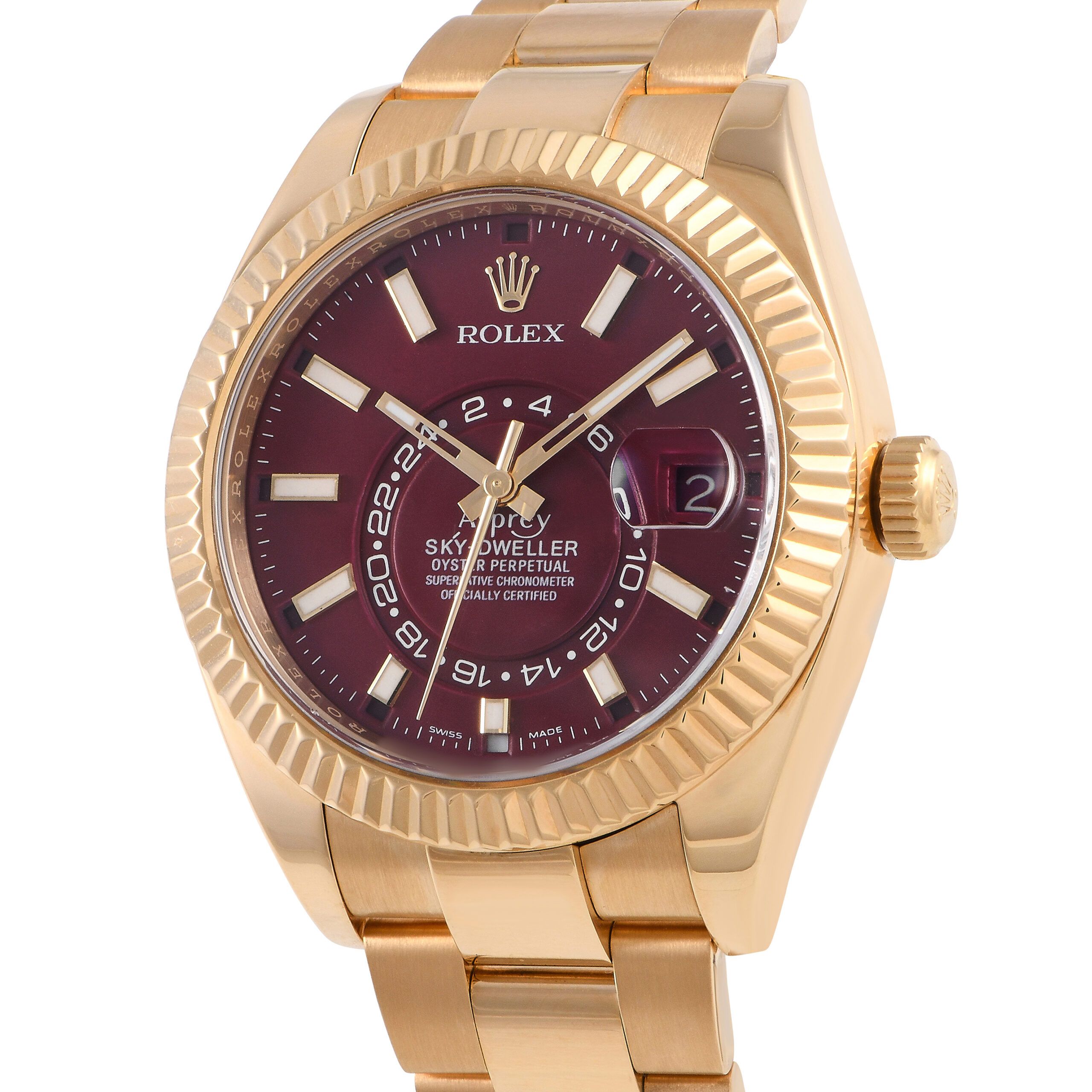 Rolex Sky-Dweller Asprey Piece Unique Burgundy Watch 326933