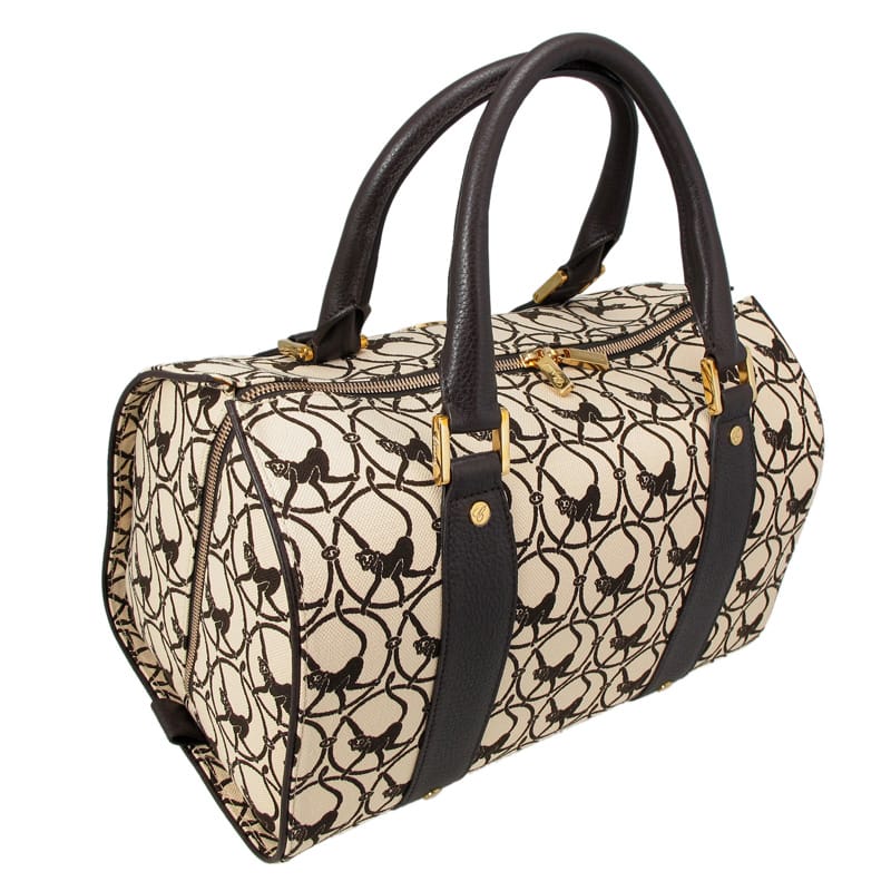 Chopard Milano Beige Cloth & Brown Leather Handbag 95000-0328