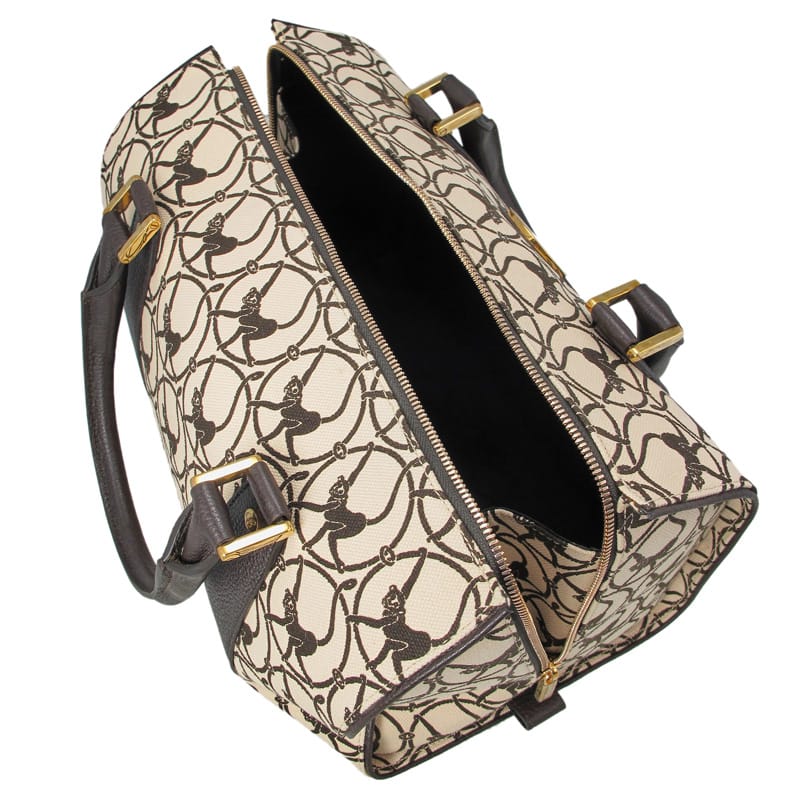 Chopard Milano Beige Cloth & Brown Leather Handbag 95000-0328