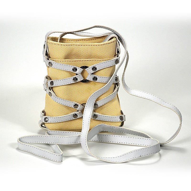 Charriol Rock Star Yellow Canvas Pouch Bag BAGCACO.177.008