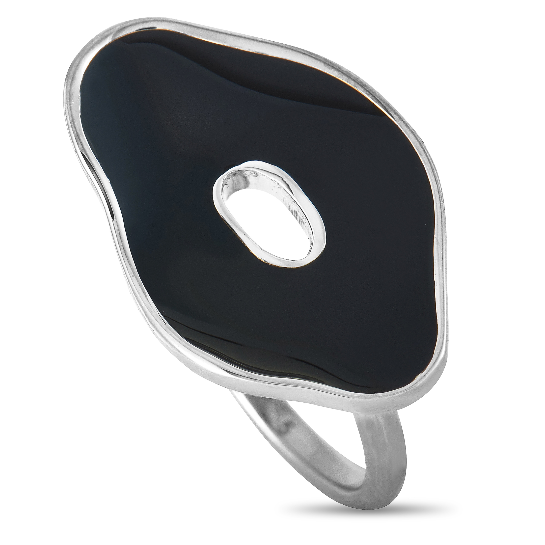 Pinussina Stainless Steel and Black Resin Ring