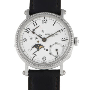 Patek Philippe Moonphase Power Reserve White Gold Watch 5015