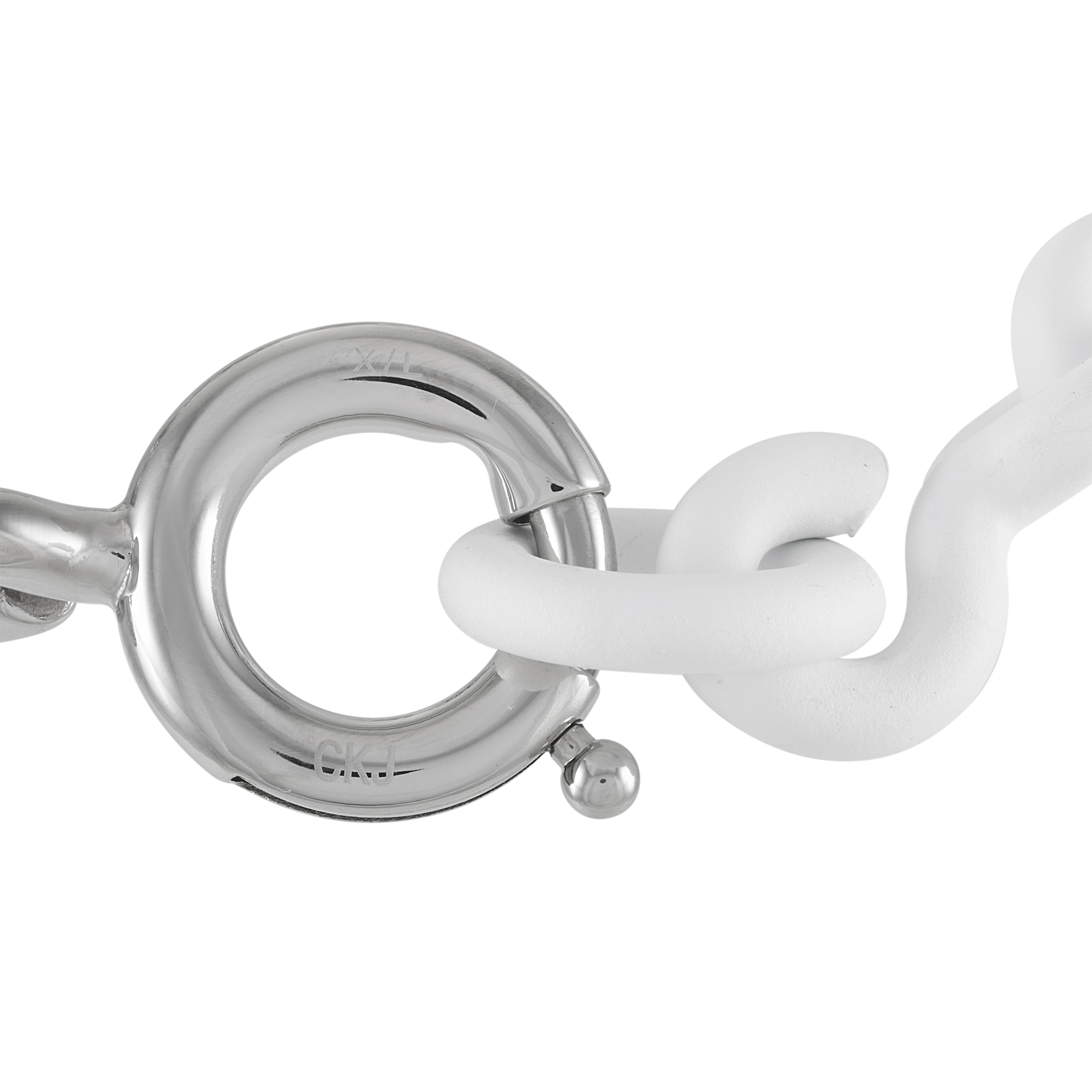 Calvin Klein Choppy Stainless Steel Matt White PVD Bracelet Size Large KJJGWB21010L