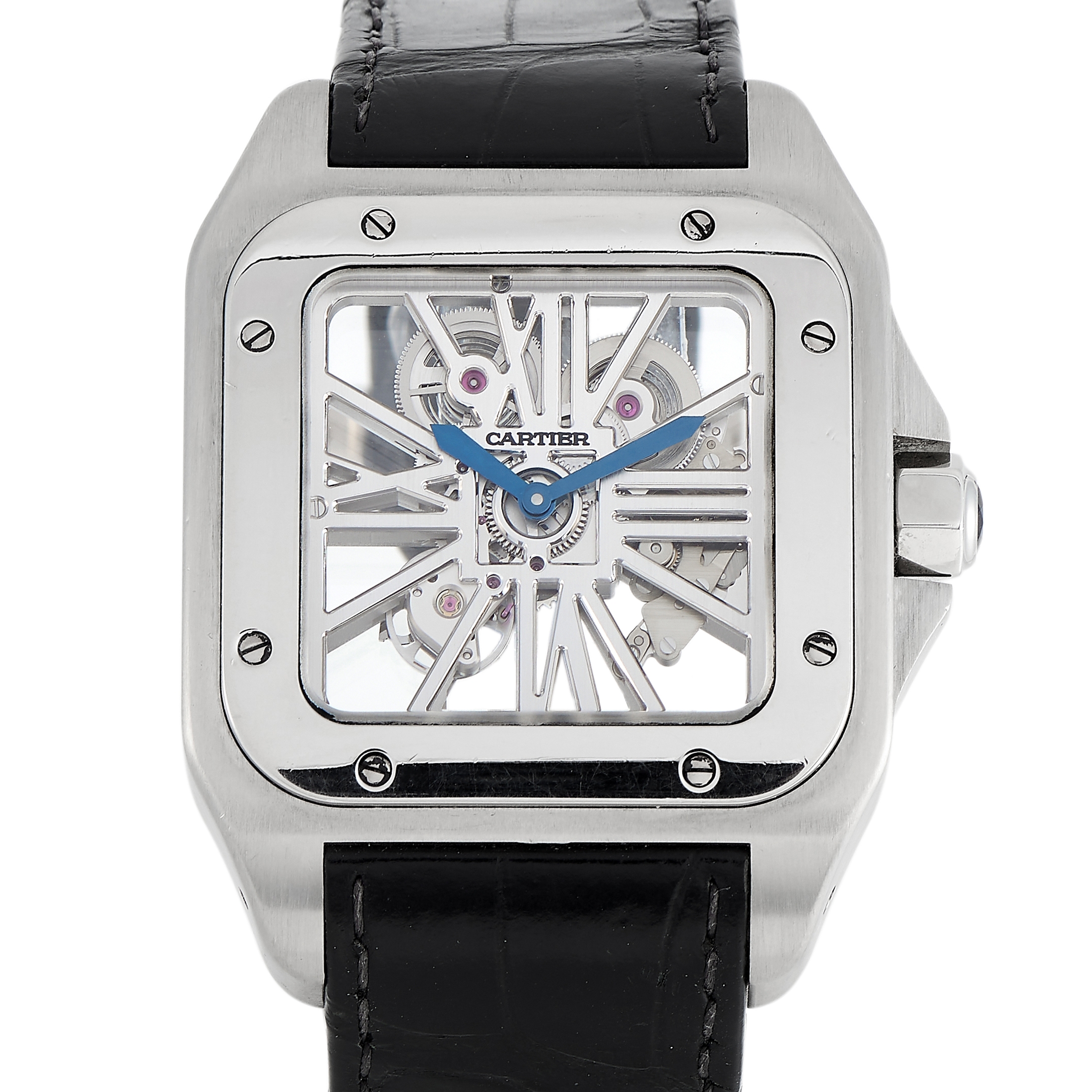 Cartier Santos 100 Skeleton Palladium Watch W2020018