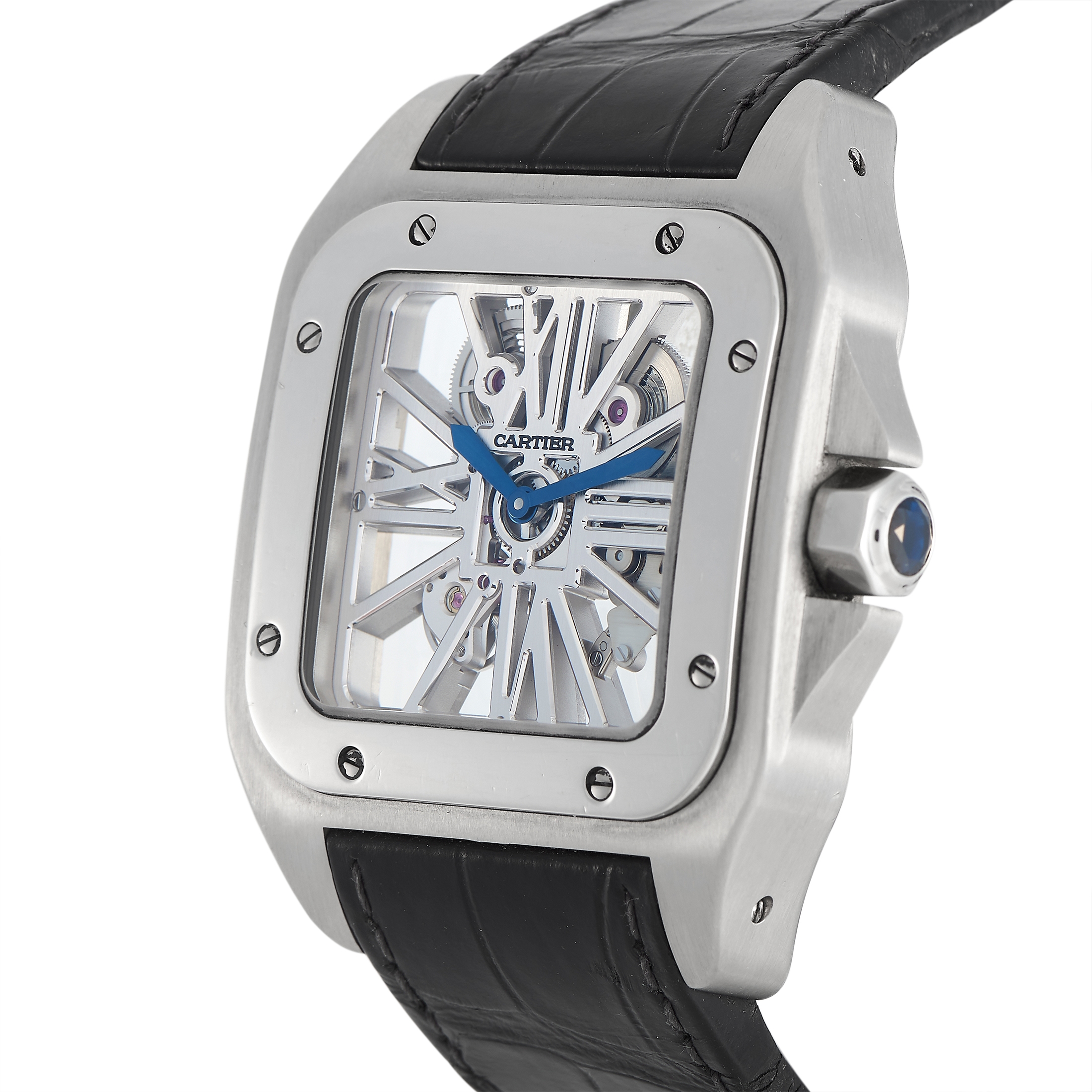 Cartier Santos 100 Skeleton Palladium Watch W2020018