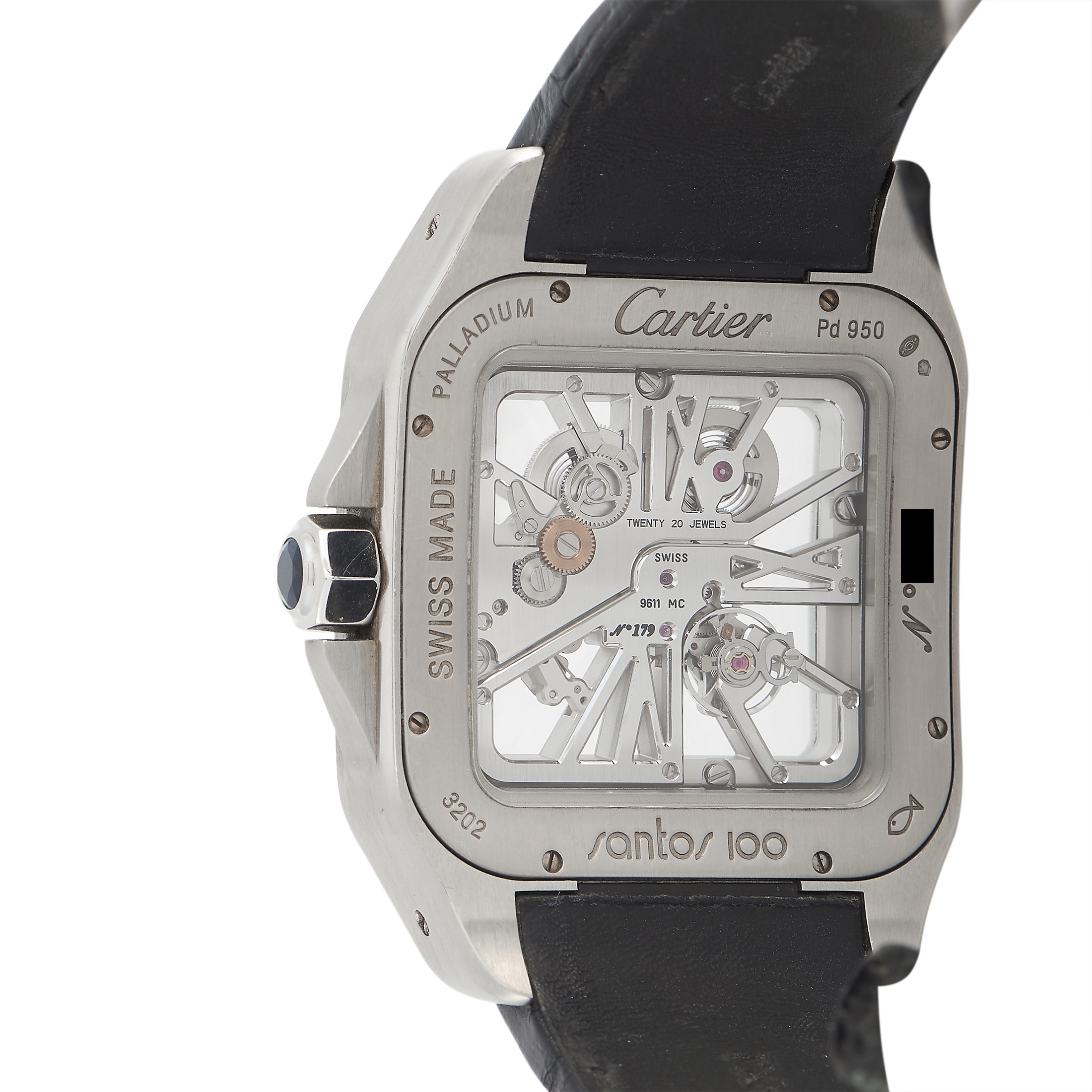 Cartier Santos 100 Skeleton Palladium Watch W2020018