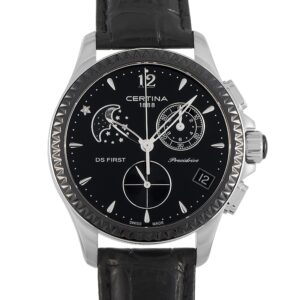 Certina DS First Chronograph Moonphase Black Dial Ladies Watch C030.250.16.056.00