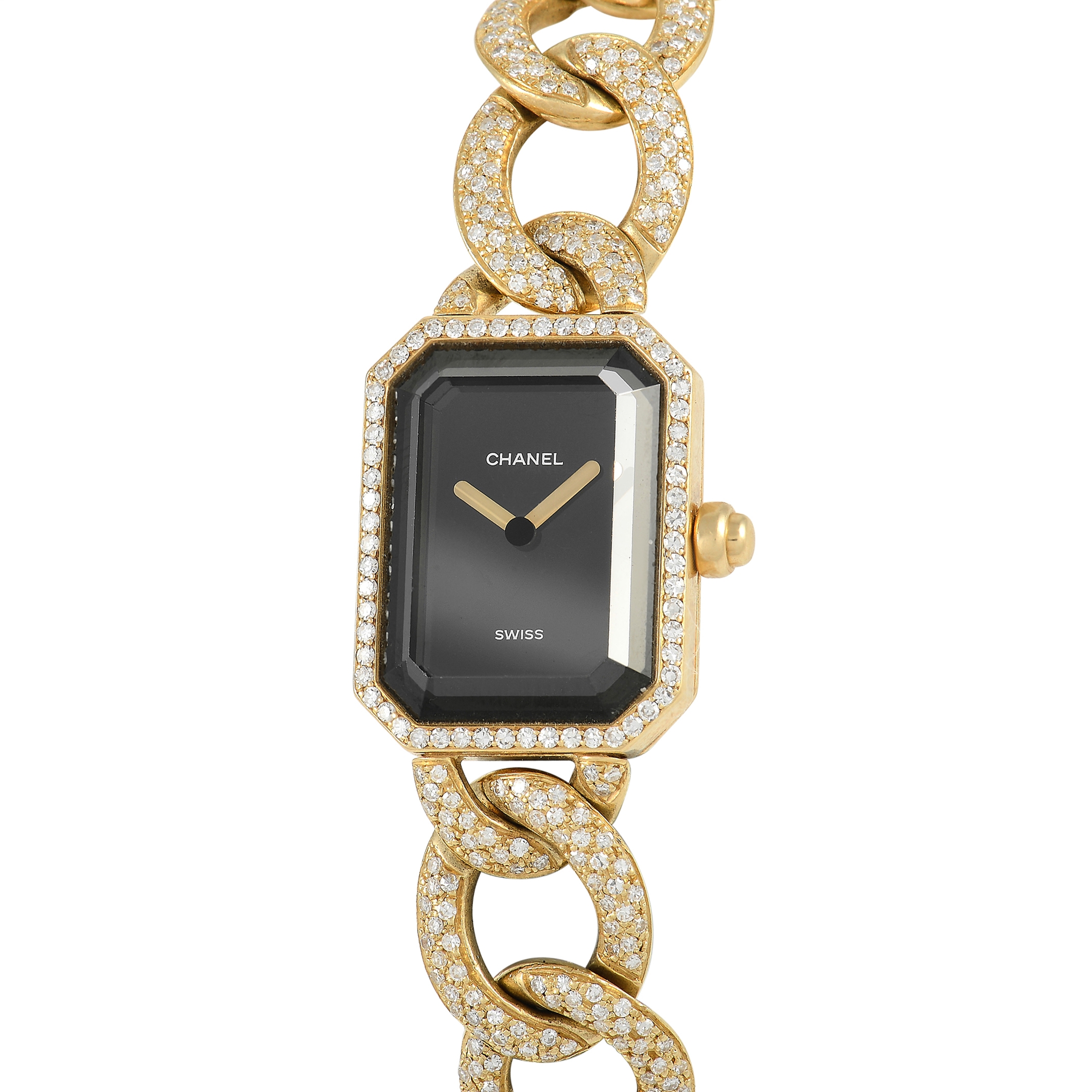 Chanel Première Chaîne Ladies Yellow Gold Diamond Watch H0114