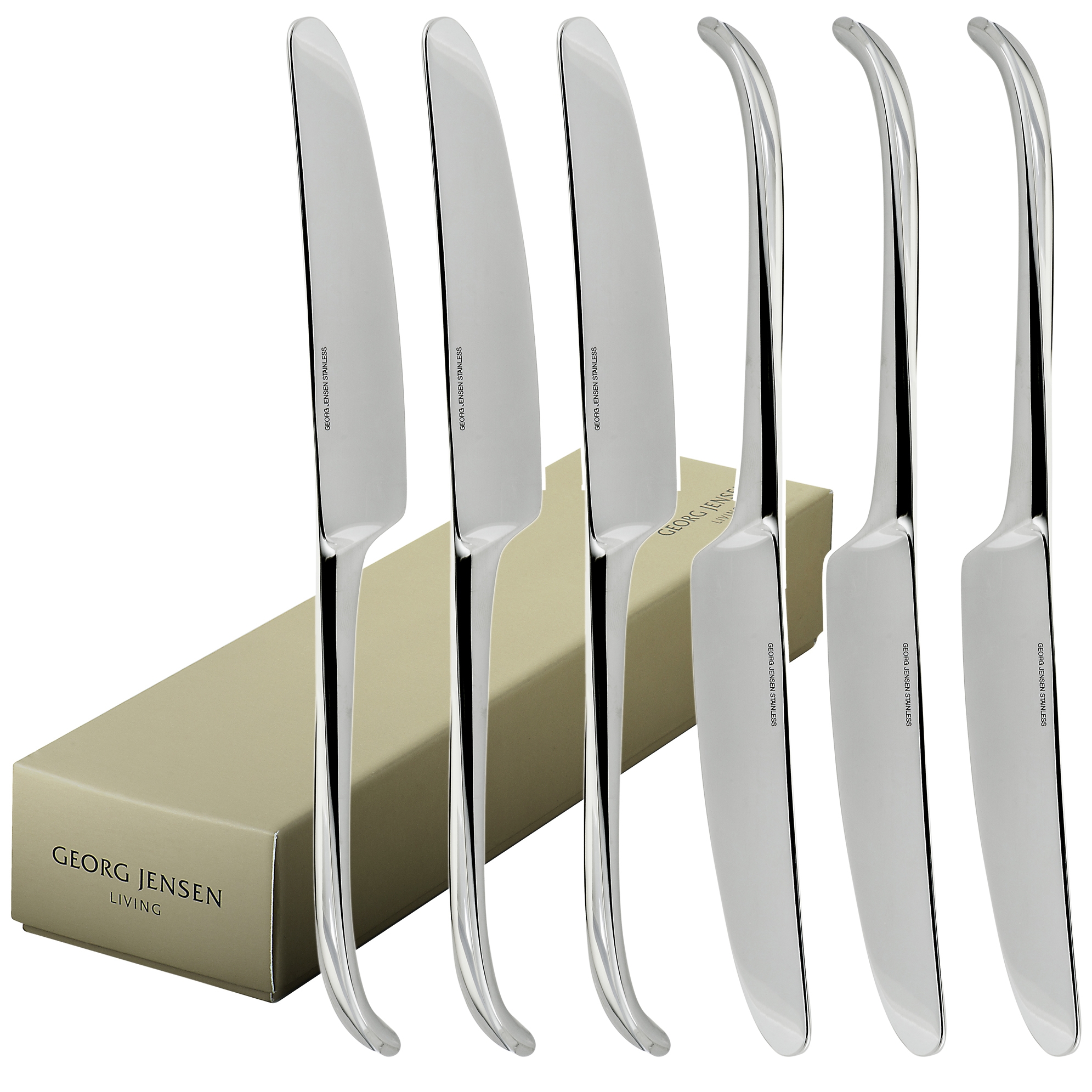 Georg Jensen Vivianna Stainless Steel Dinner Knife Set 6 Pieces