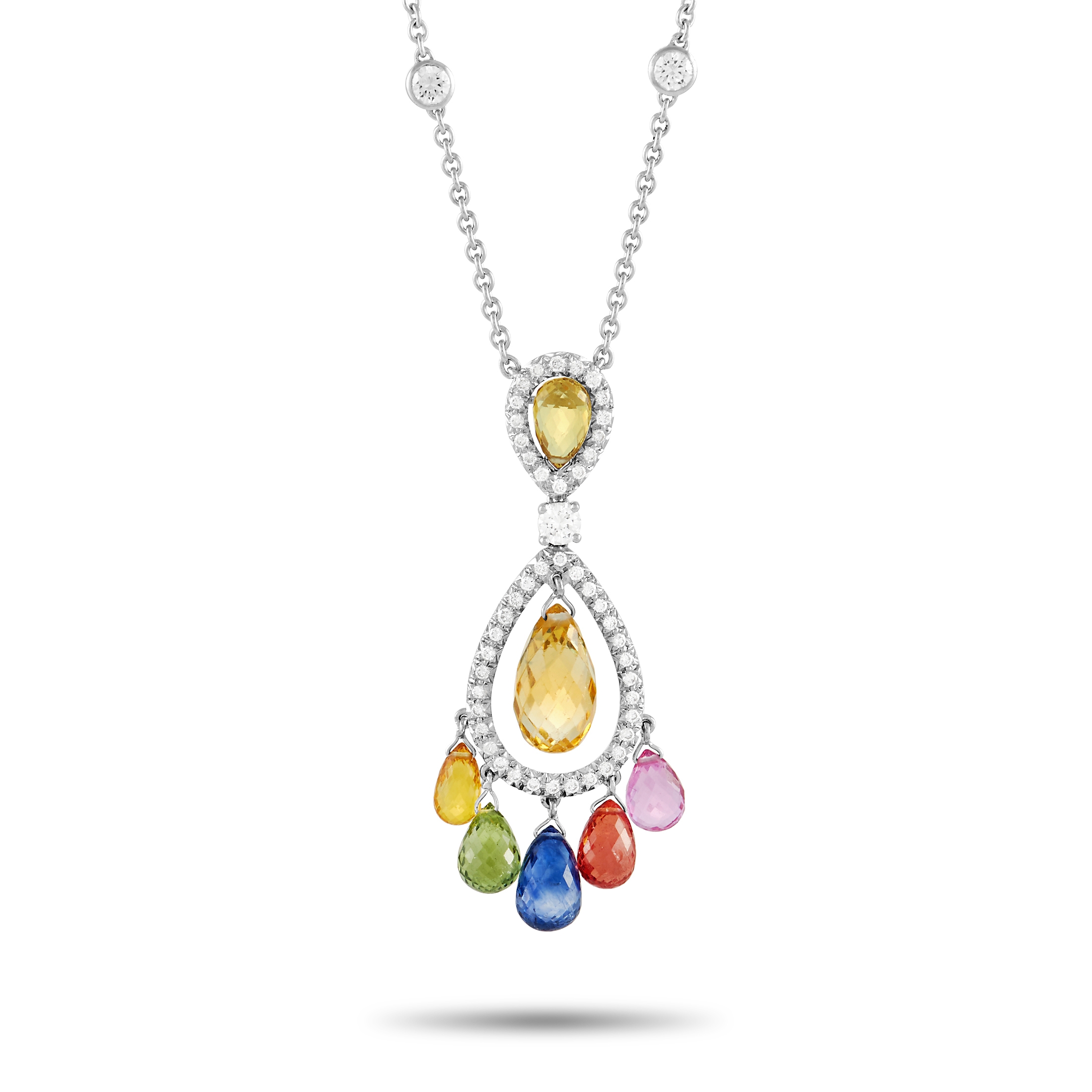 Cellini 18 Karat Gold, 10.28 Carat Pink Sapphire and 4.29 Carat Diamond  Necklace
