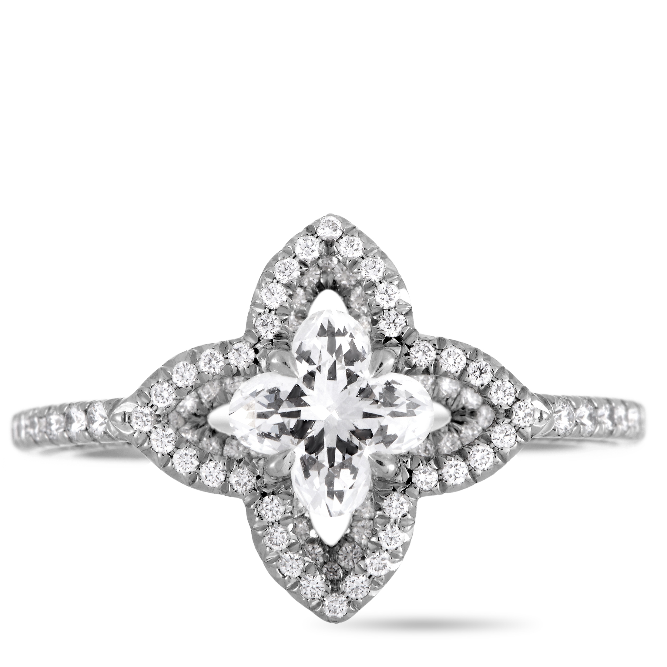 Louis Vuitton Monogram Fusion Platinum and Diamond Engagement Ring  LV01-080919 - 